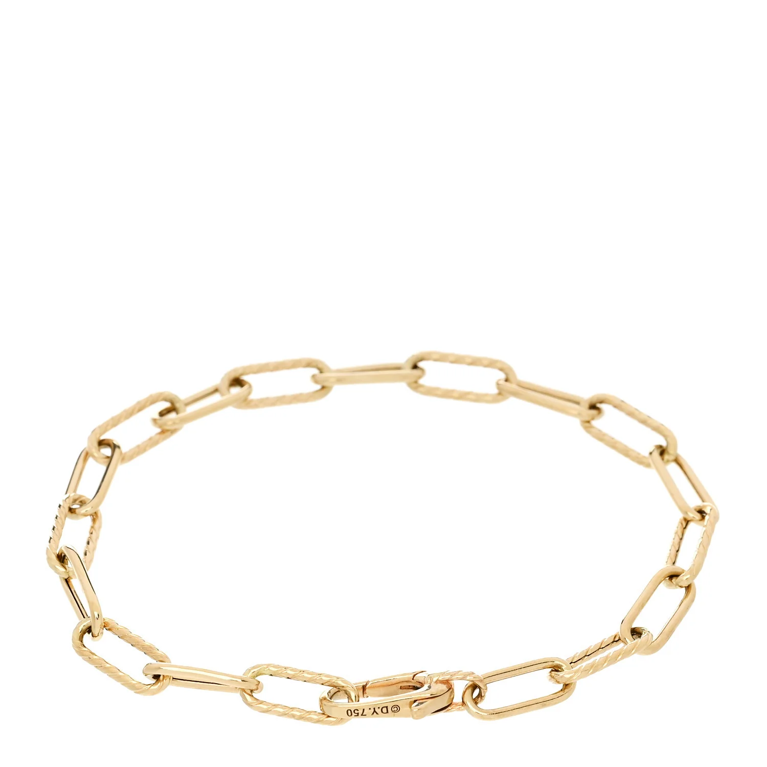 18K Yellow Gold 4mm Madison Classic Chain Bracelet - Image 3