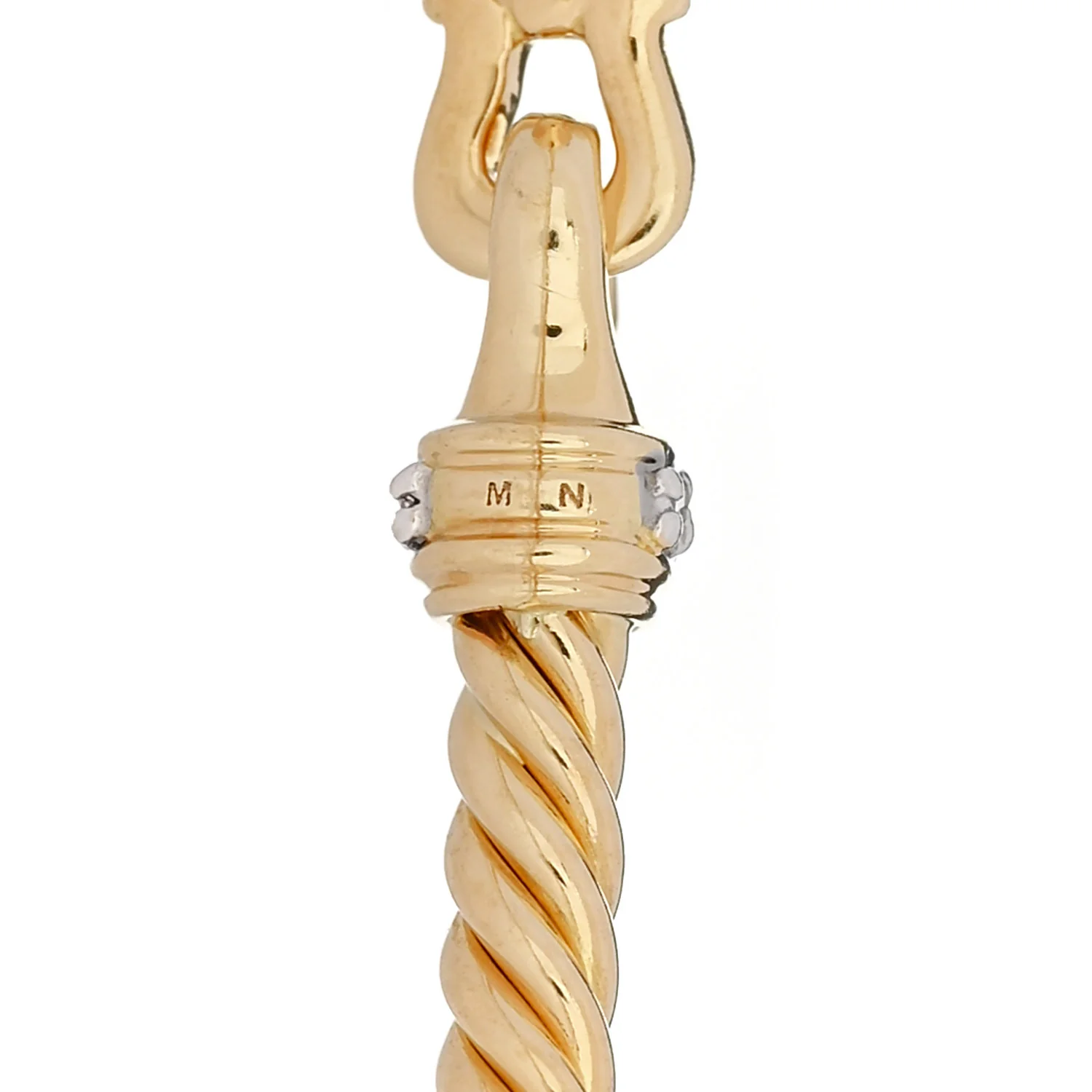 18K Yellow Gold Diamond 2.6mm Cable Collectibles Buckle Bracelet - Image 4