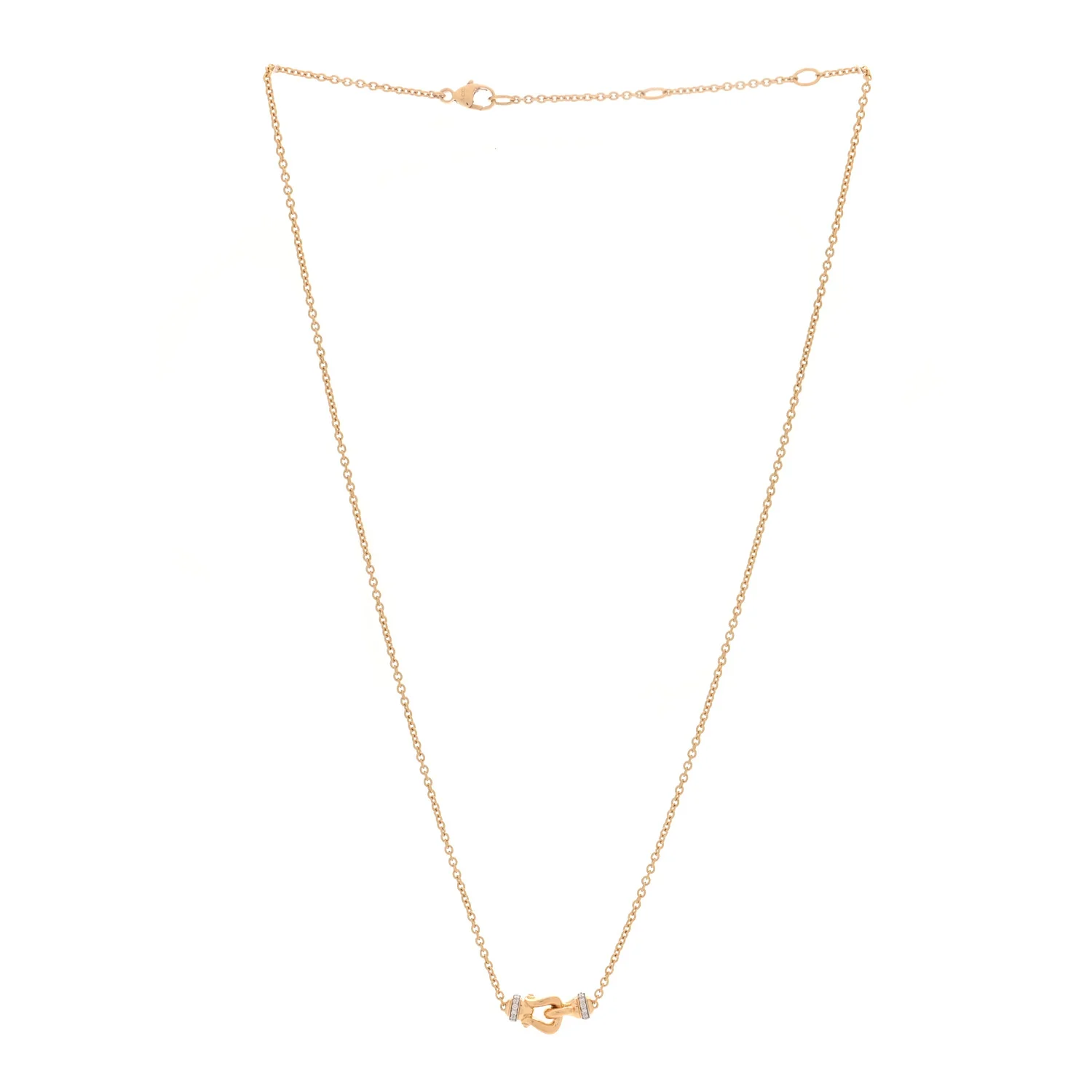 18K Yellow Gold Diamond Buckle Necklace - Image 3