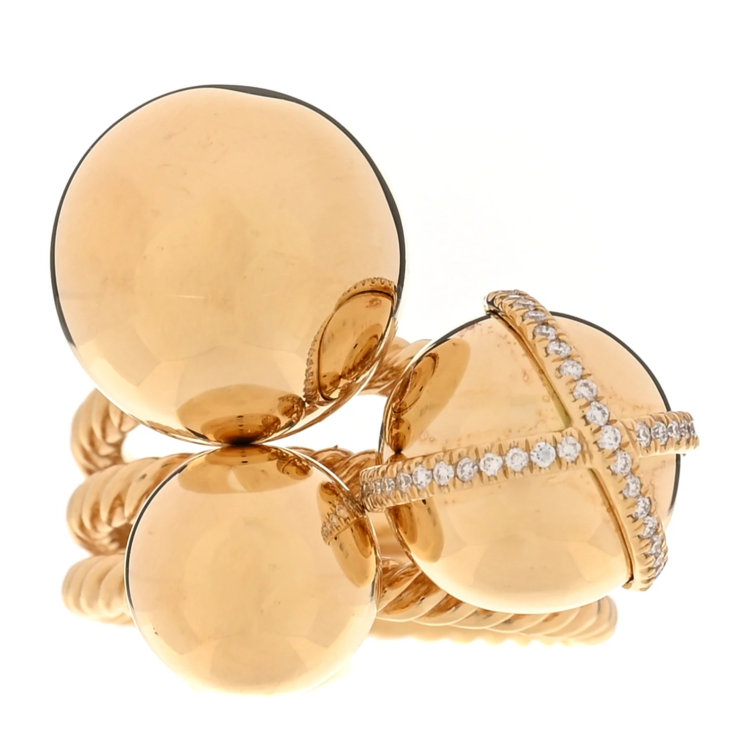 18K Yellow Gold Diamond Solari Cluster Ring 54 6.75