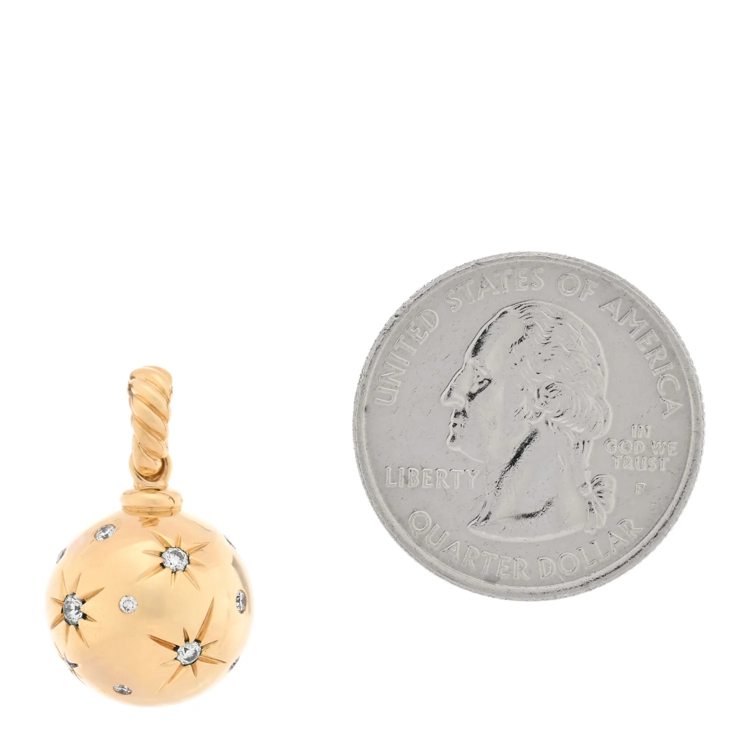 18K Yellow Gold Diamond Solari Pendant - Image 2