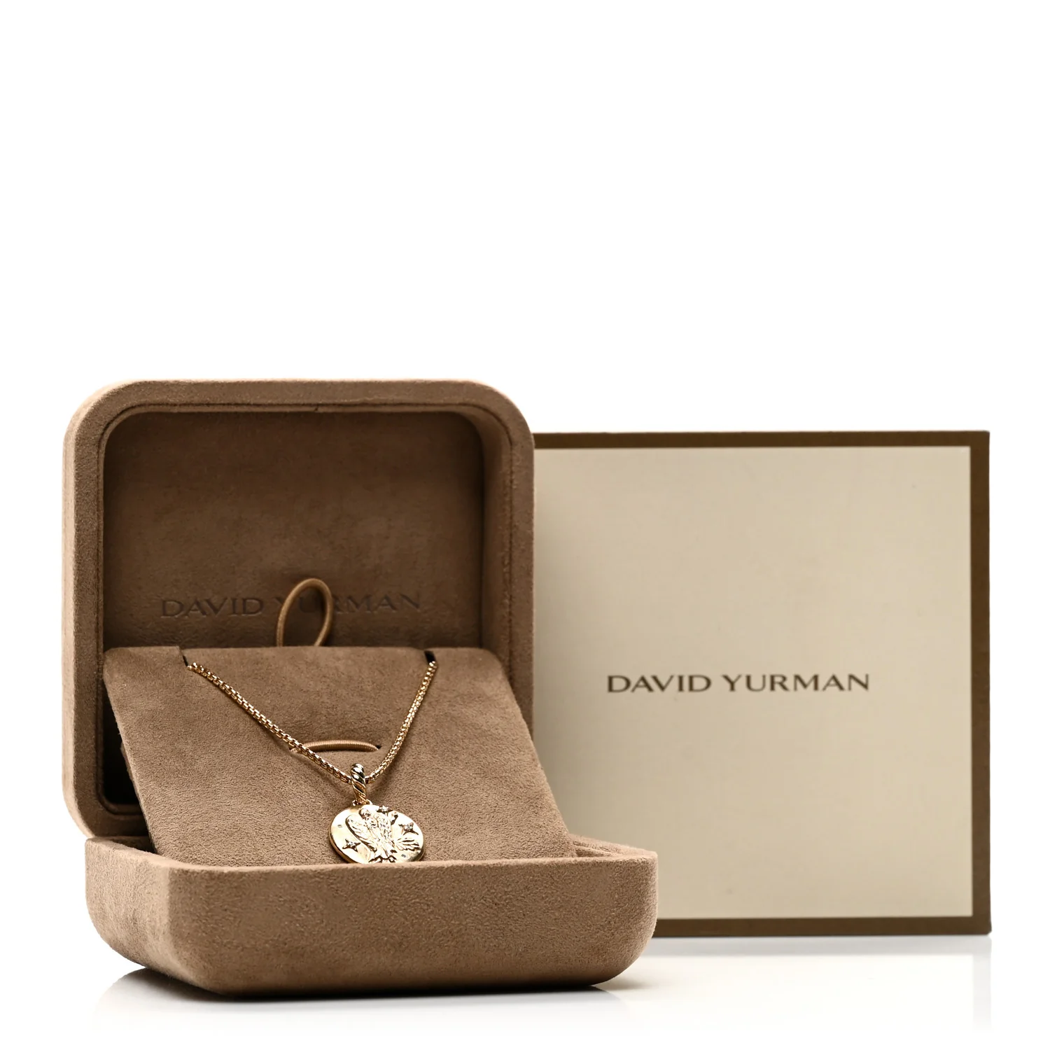 18K Yellow Gold Diamond Virgo Amulet Pendant Necklace - Image 5