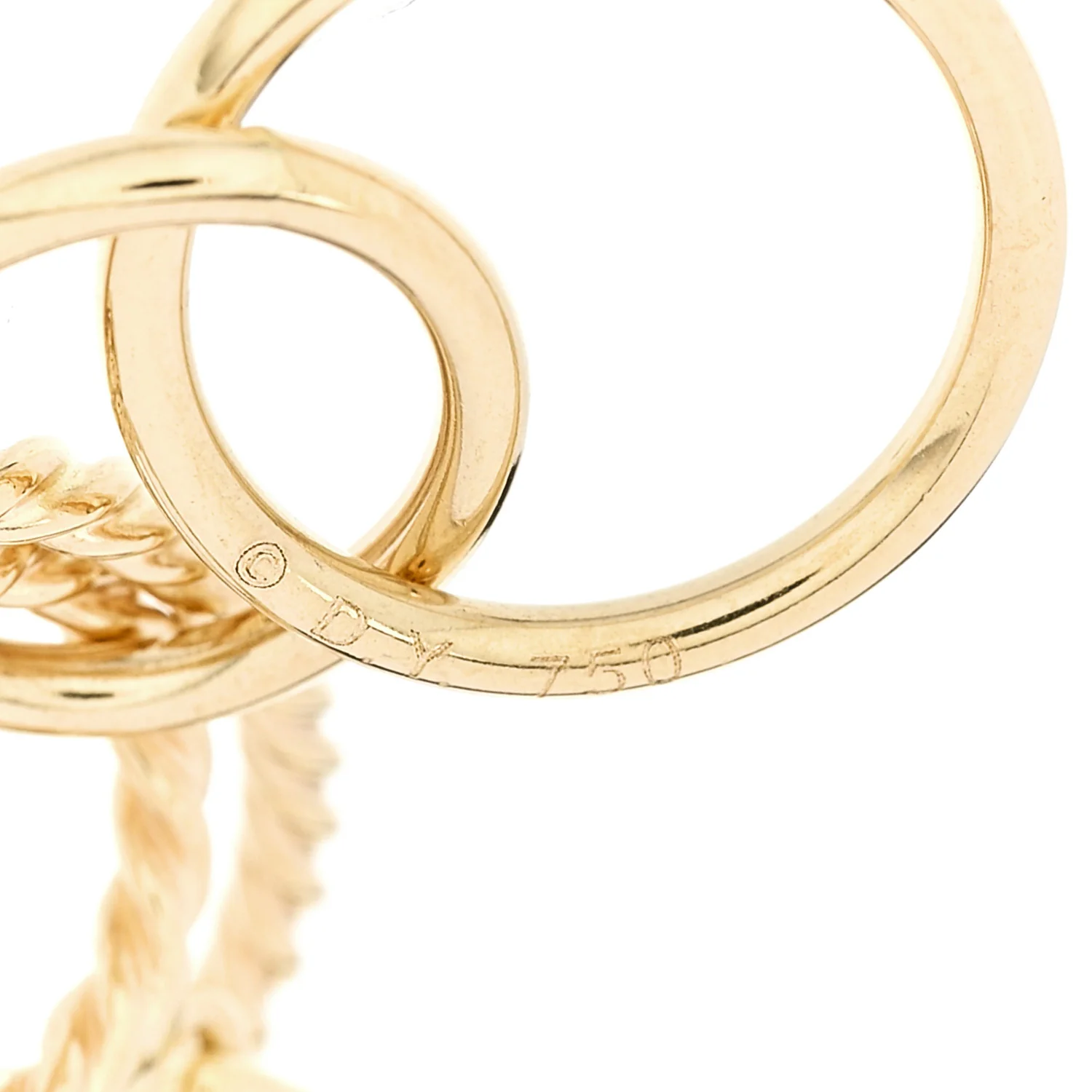 18K Yellow Gold Mobile Oval Drop Earrings - Image 5