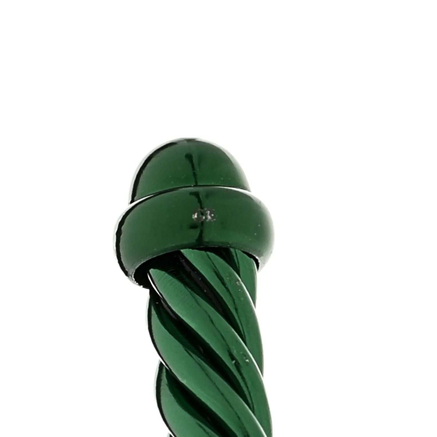 Aluminum 4mm Classic Cable Bracelet Green - Image 4
