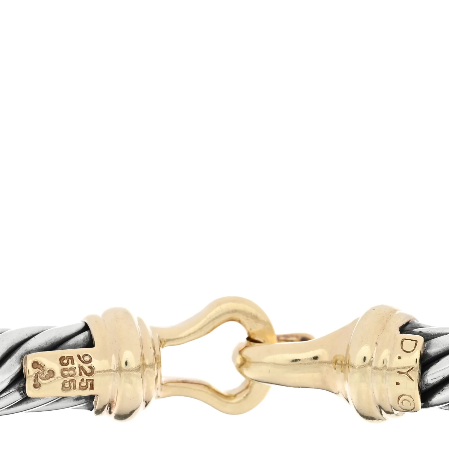 Sterling Silver 14K Yellow Gold 7mm Cable Classic Buckle Bracelet - Image 3