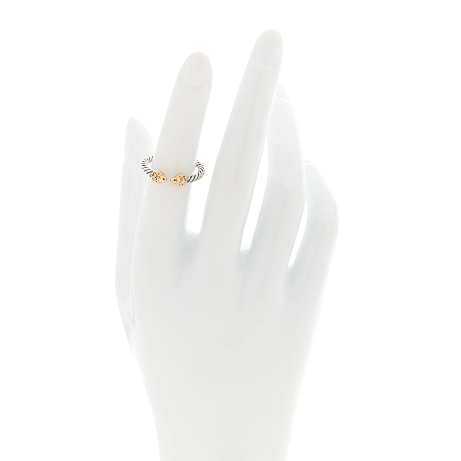 Sterling Silver 14K Yellow Gold Diamond Renaissance Ring 50 5.5 - Image 2