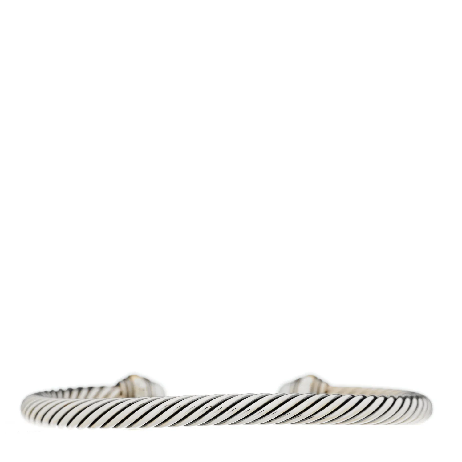 Sterling Silver 14K Yellow Gold Pearl 5mm Cable Classics Bracelet - Image 2
