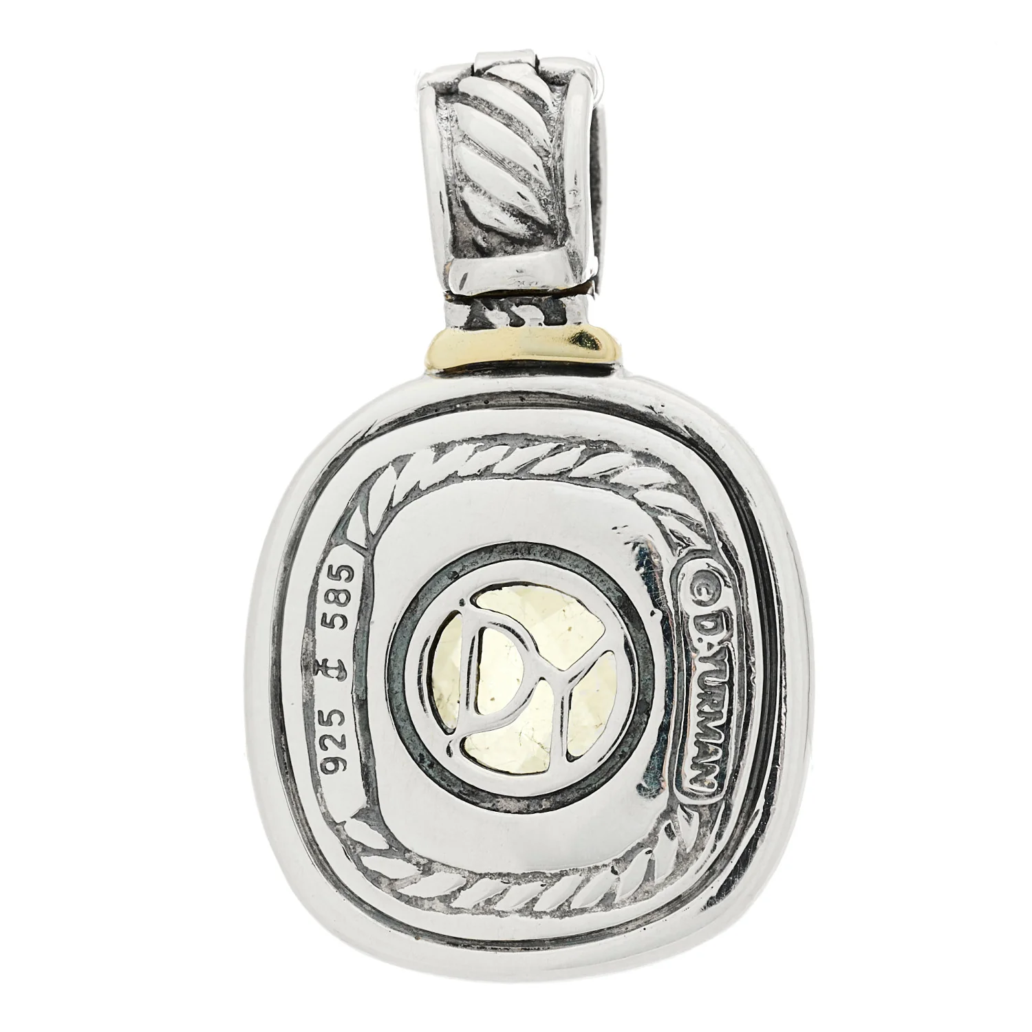 Sterling Silver 14K Yellow Gold Prasiolite Albion Pendant - Image 3