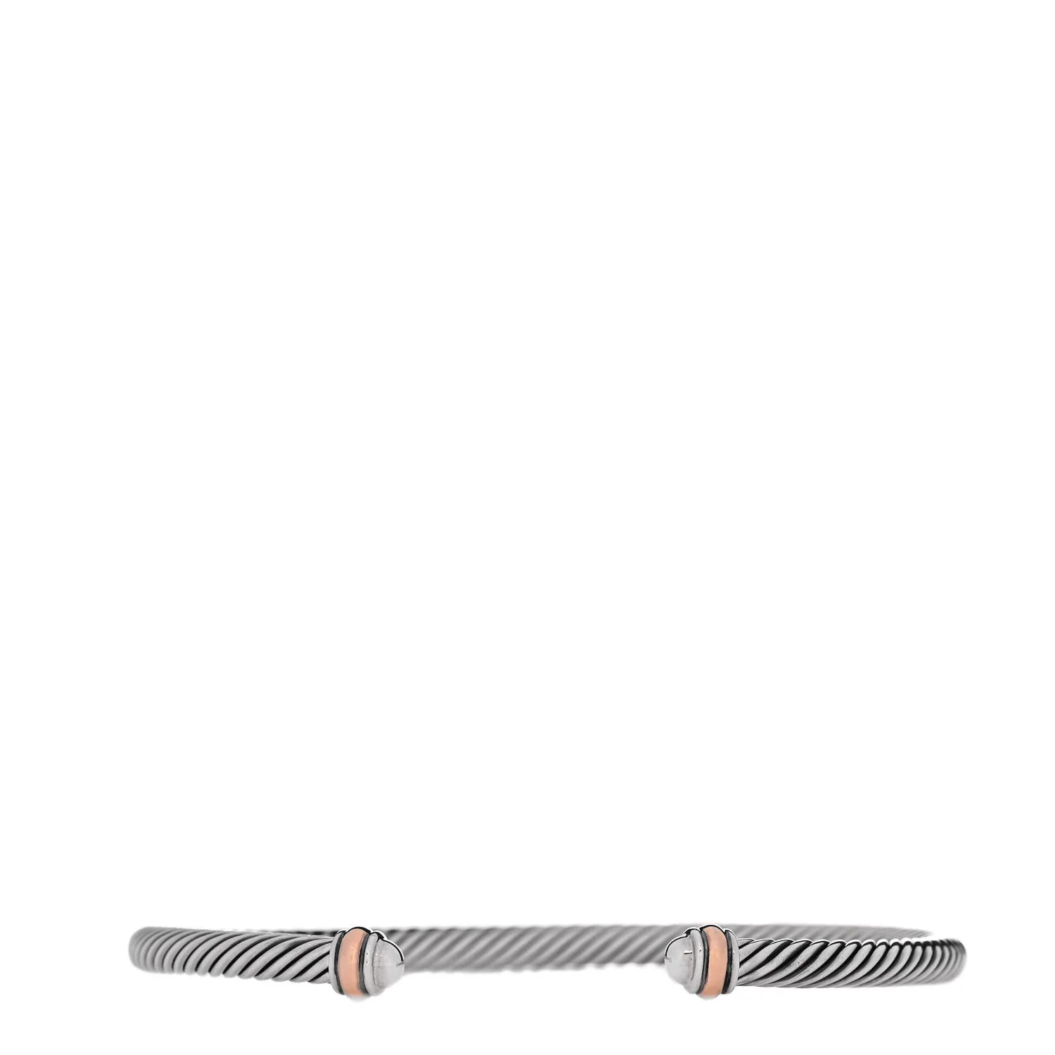 Sterling Silver 18K Rose Gold 4mm Cable Classics Bracelet