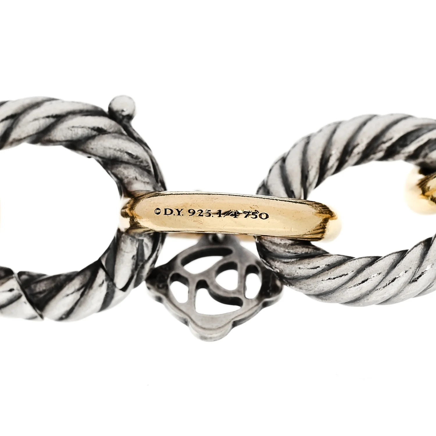 Sterling Silver 18K Yellow Gold 12mm Large Oval Link Bracelet - Image 4