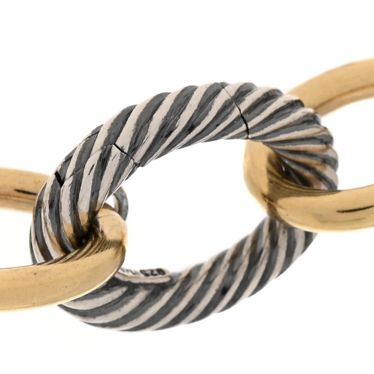 Sterling Silver 18K Yellow Gold 18mm Extra Large Oval Link Necklace - Image 5