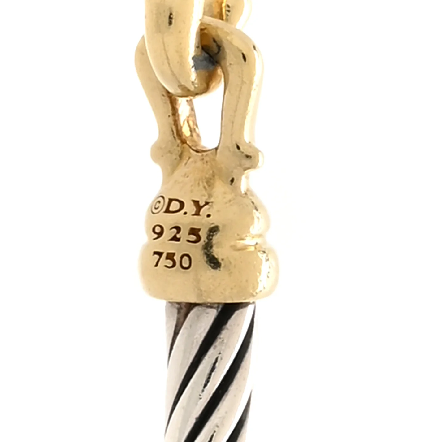 Sterling Silver 18K Yellow Gold 3mm Cable Buckle Bracelet - Image 3