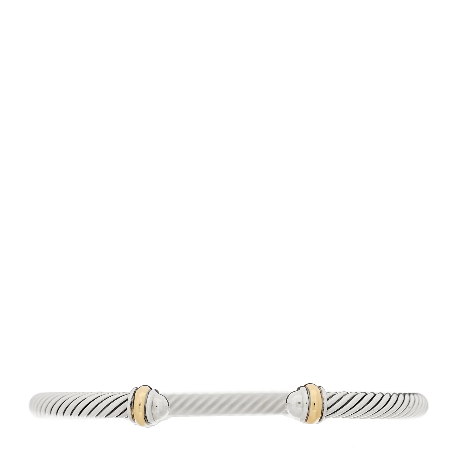 Sterling Silver 18K Yellow Gold 4mm Cable Classics Bracelet