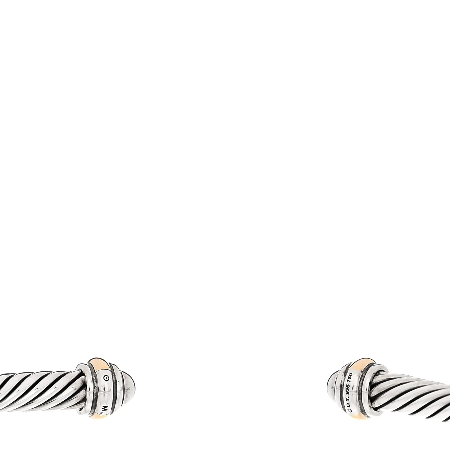 Sterling Silver 18K Yellow Gold 4mm Cable Classics Bracelet - Image 3