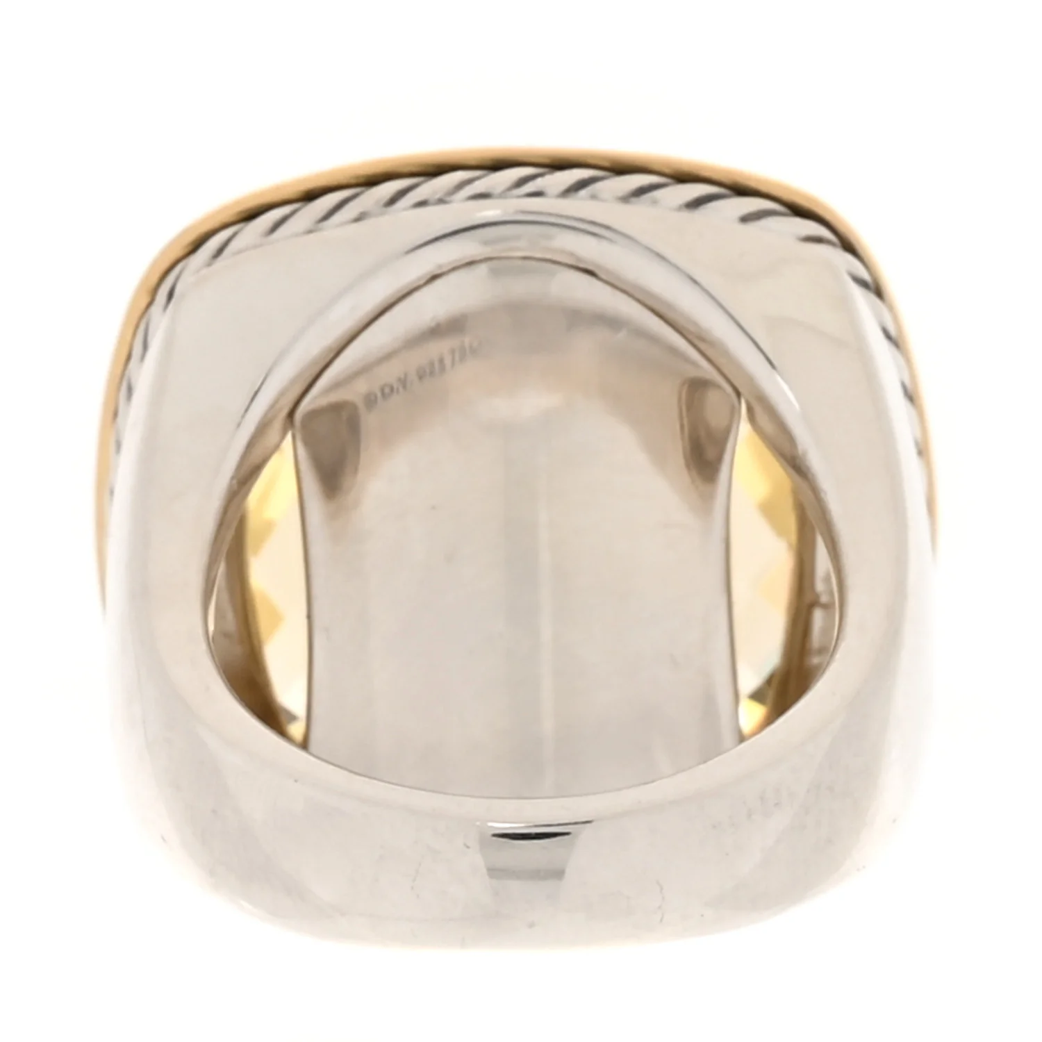 Sterling Silver 18K Yellow Gold Citrine 20mm Albion Statement Ring 52 6 - Image 3