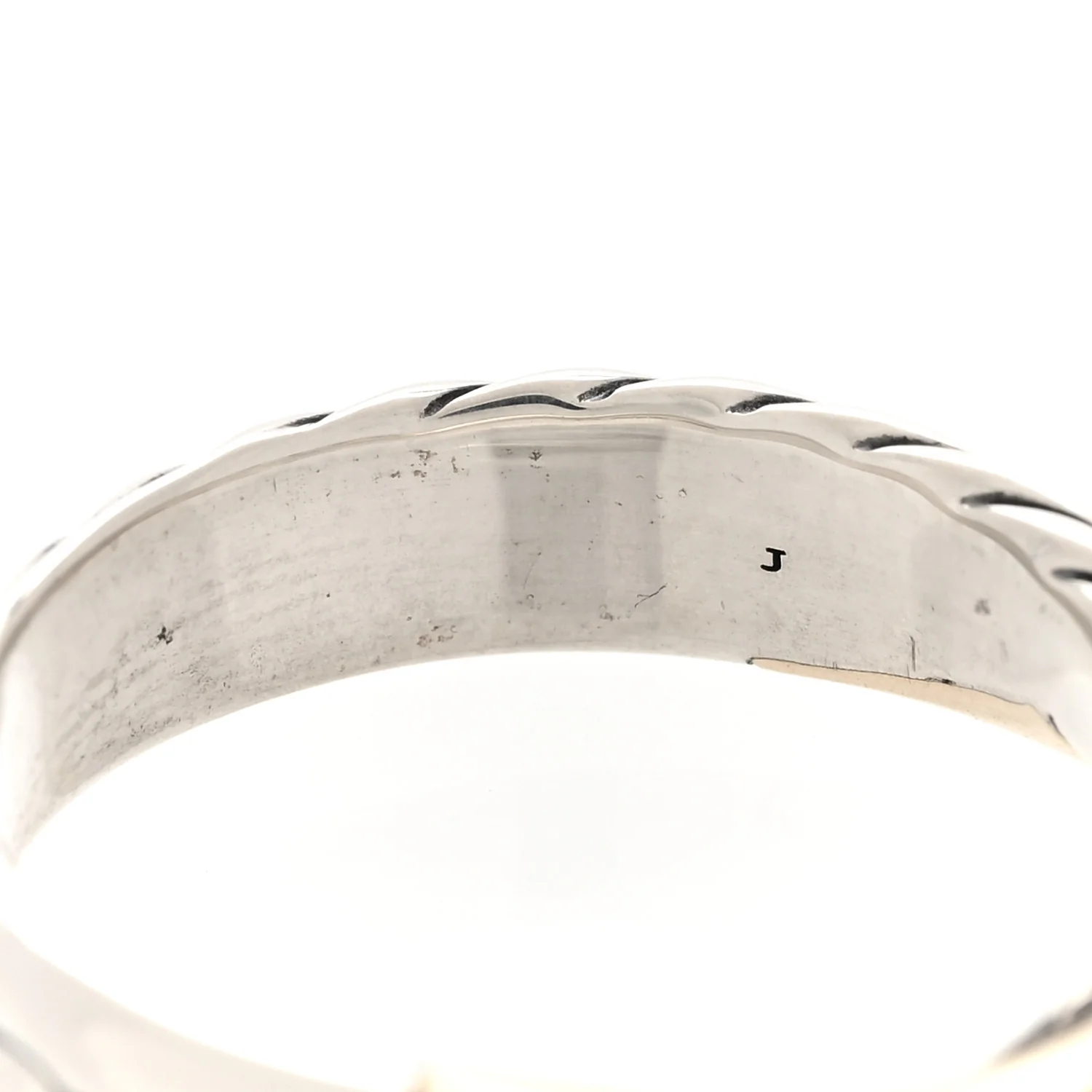 Sterling Silver 18K Yellow Gold Crossover Two Row Ring 54 7 - Image 5