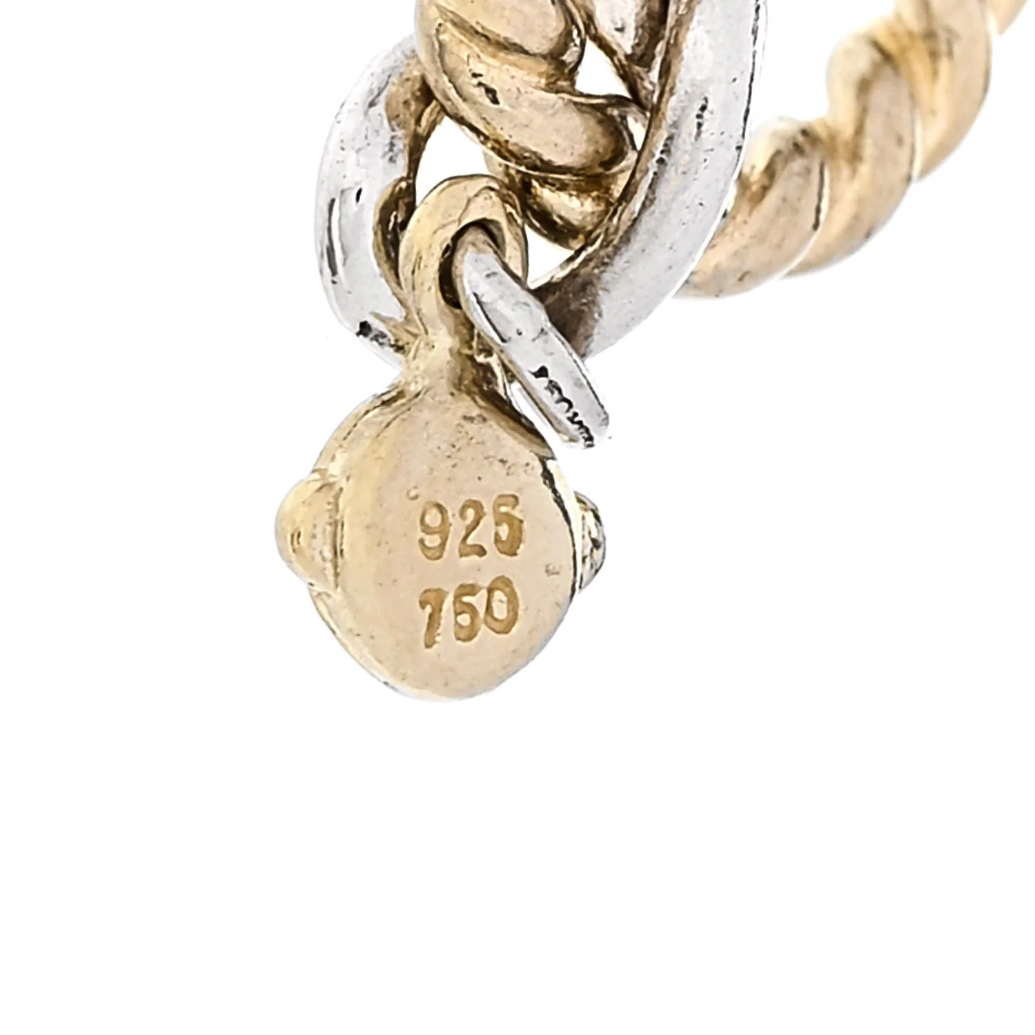 Sterling Silver 18k Yellow Gold Round Cable 3 Row Chain Link Toggle Bracelet - Image 3