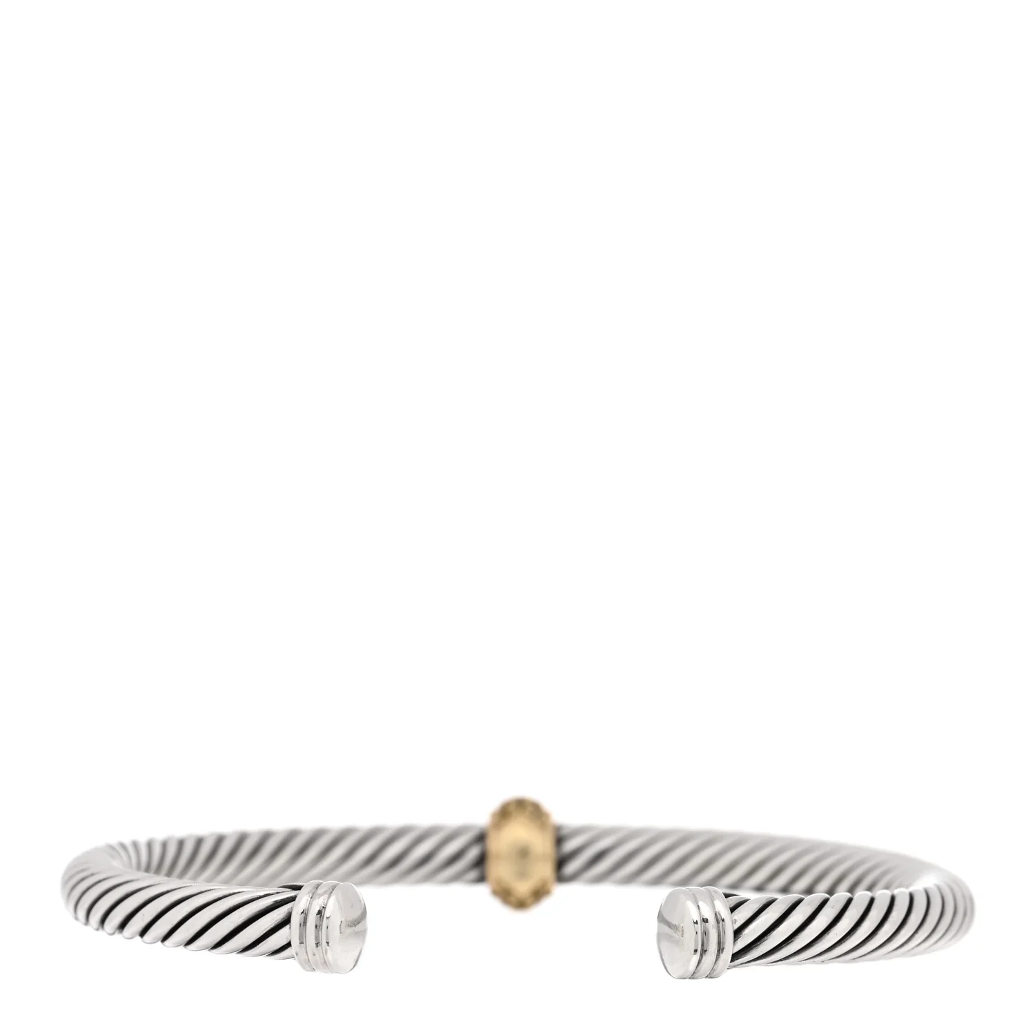 Sterling Silver 18K Yellow Gold Yellow Sapphire 5mm Cable Classics Single Station Bracelet - Image 2