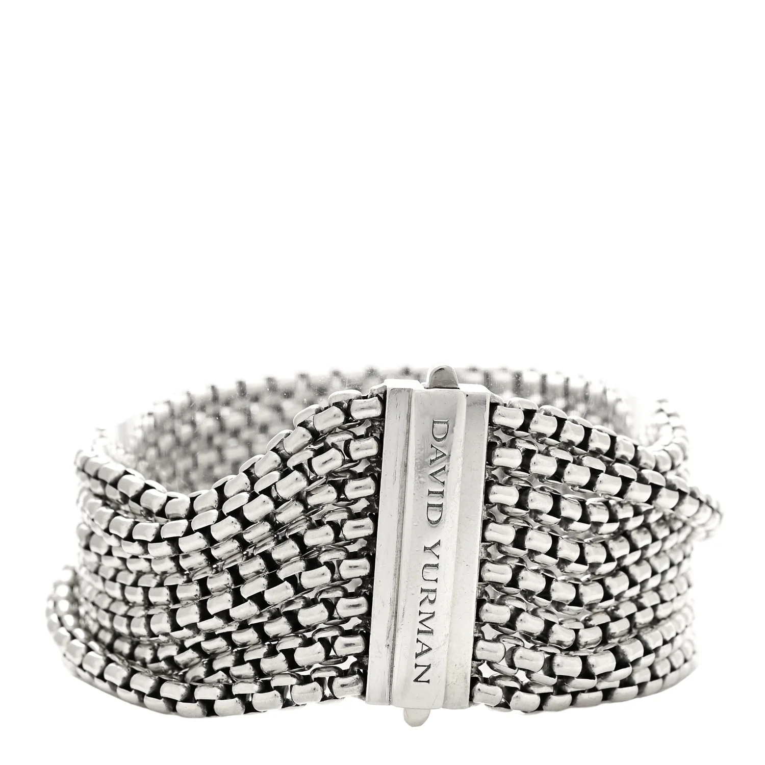 Sterling Silver 8 Row Box Chain Bracelet - Image 2