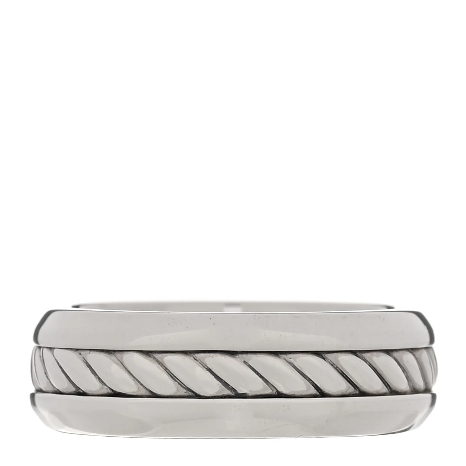 Sterling Silver 8mm Cable Inset Band Ring 62 10