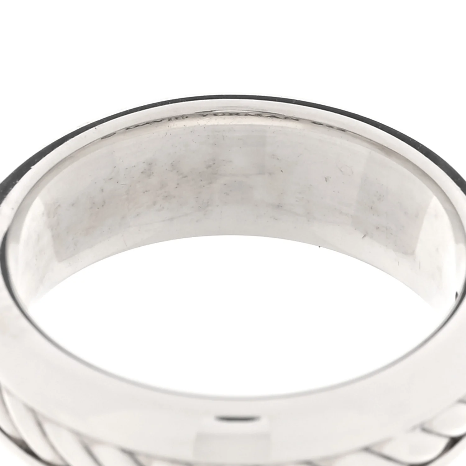 Sterling Silver 8mm Cable Inset Band Ring 62 10 - Image 6