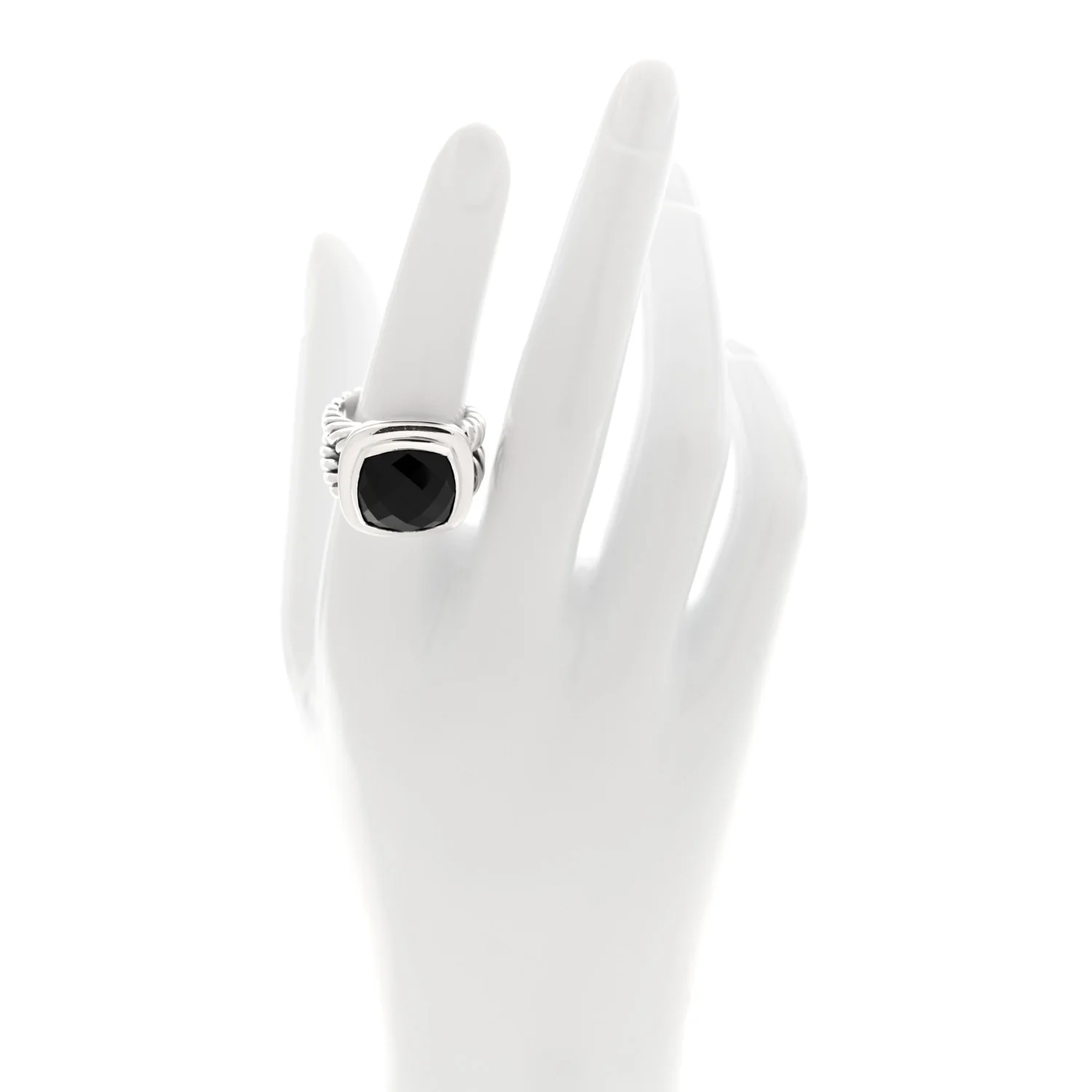 Sterling Silver Black Onyx 14mm Albion Ring 54 7 - Image 2