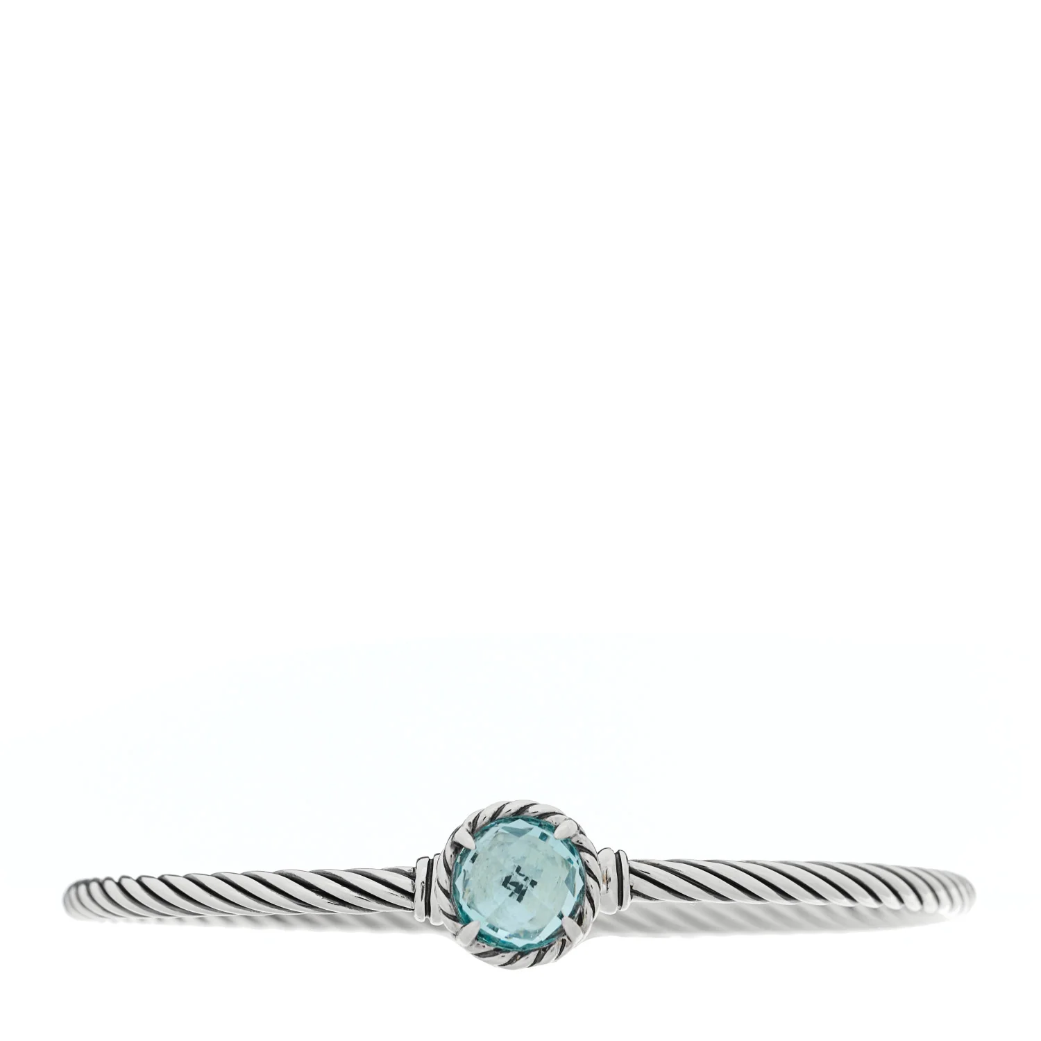 Sterling Silver Blue Topaz 3mm Chatelaine Bracelet