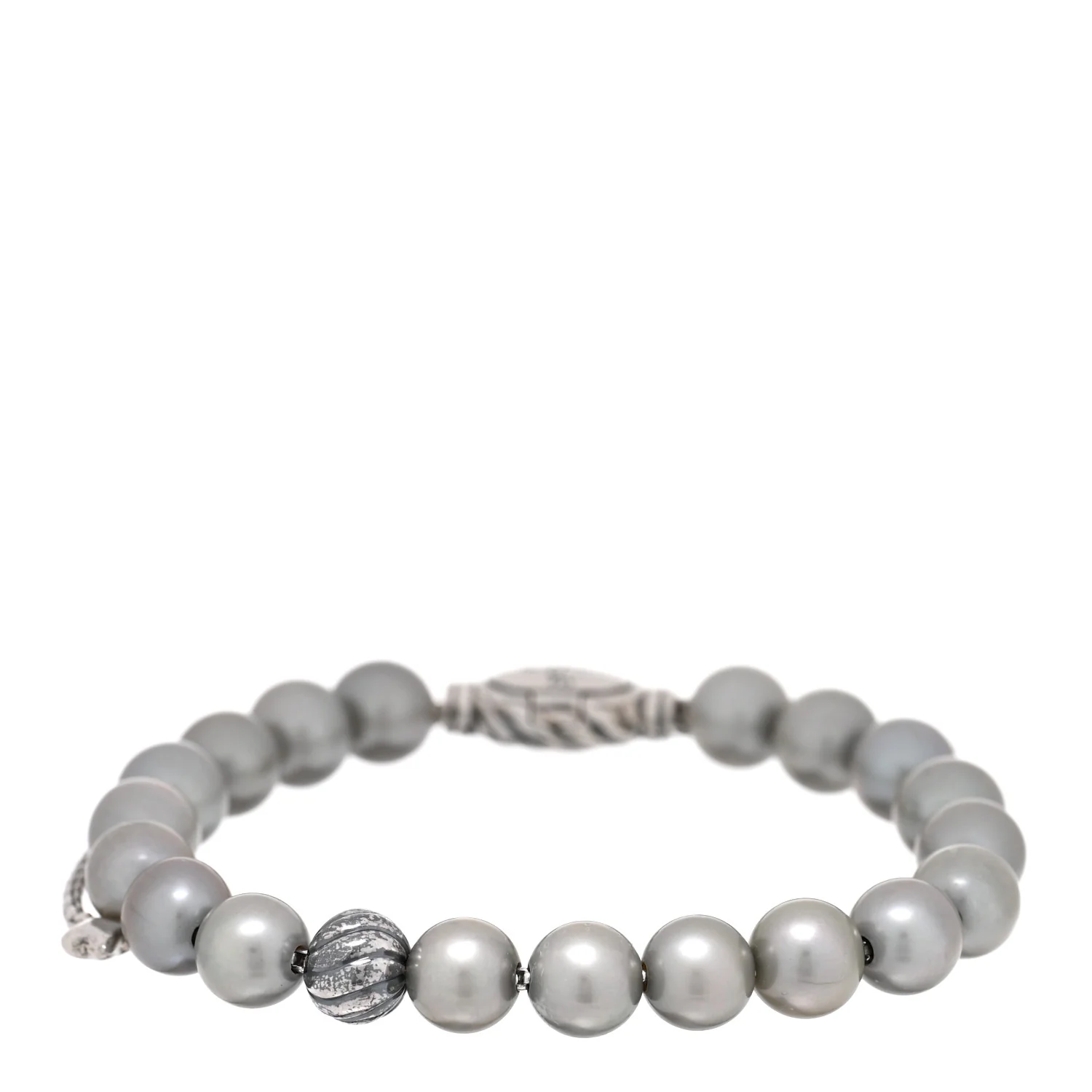 Sterling Silver Cultured Pearl Spiritual Beads Adjustable Bracelet