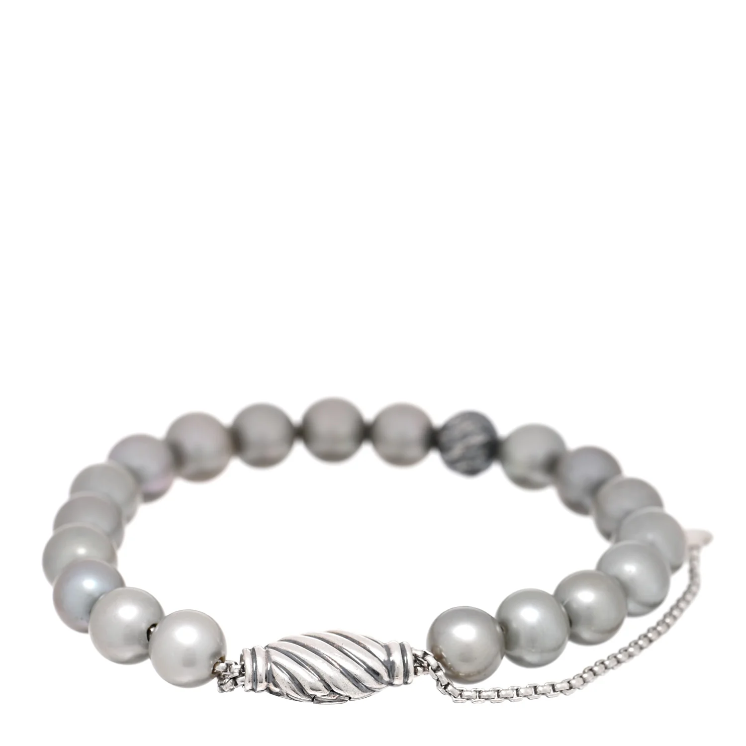 Sterling Silver Cultured Pearl Spiritual Beads Adjustable Bracelet - Image 2
