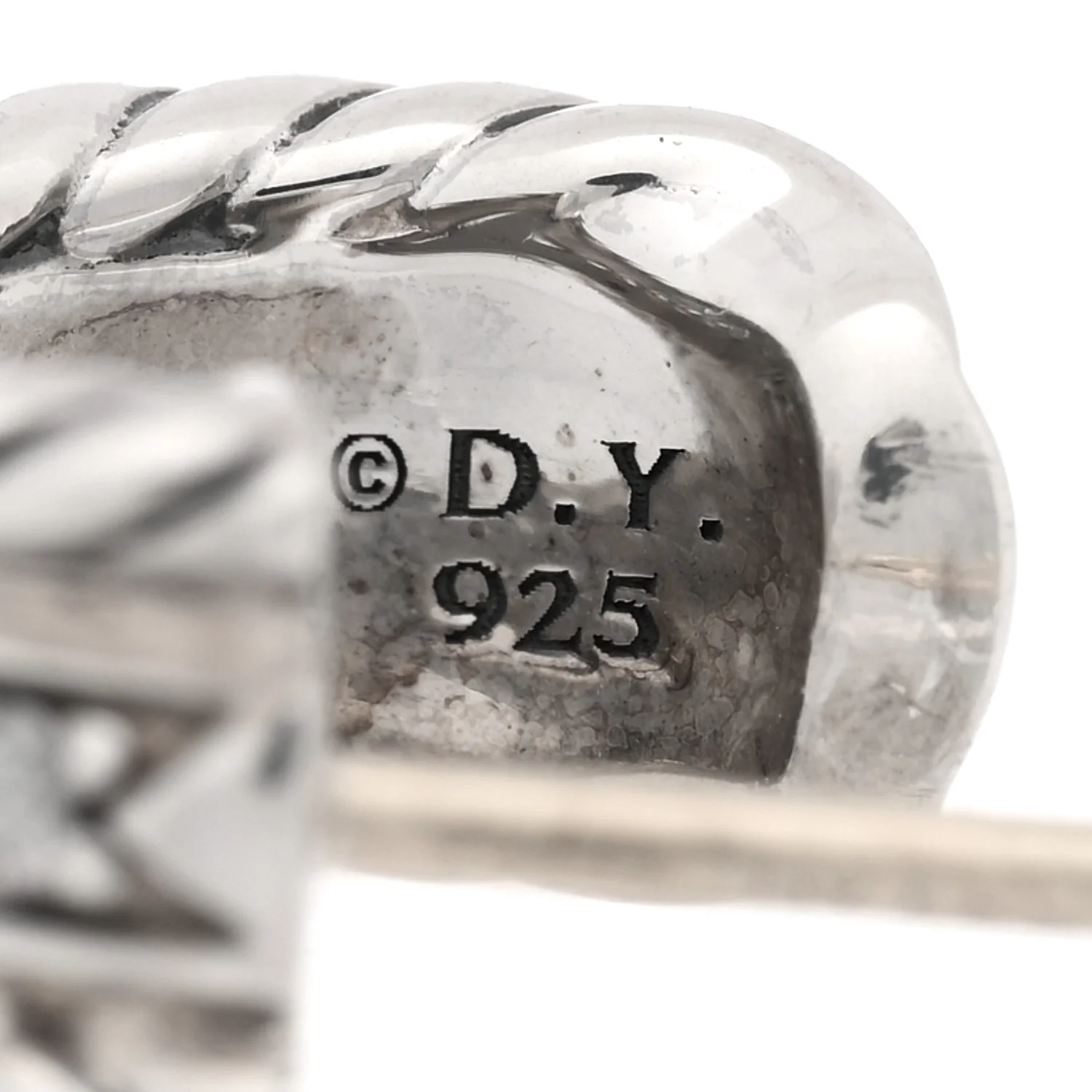Sterling Silver Diamond 12mm Cable Hoop Earrings - Image 4