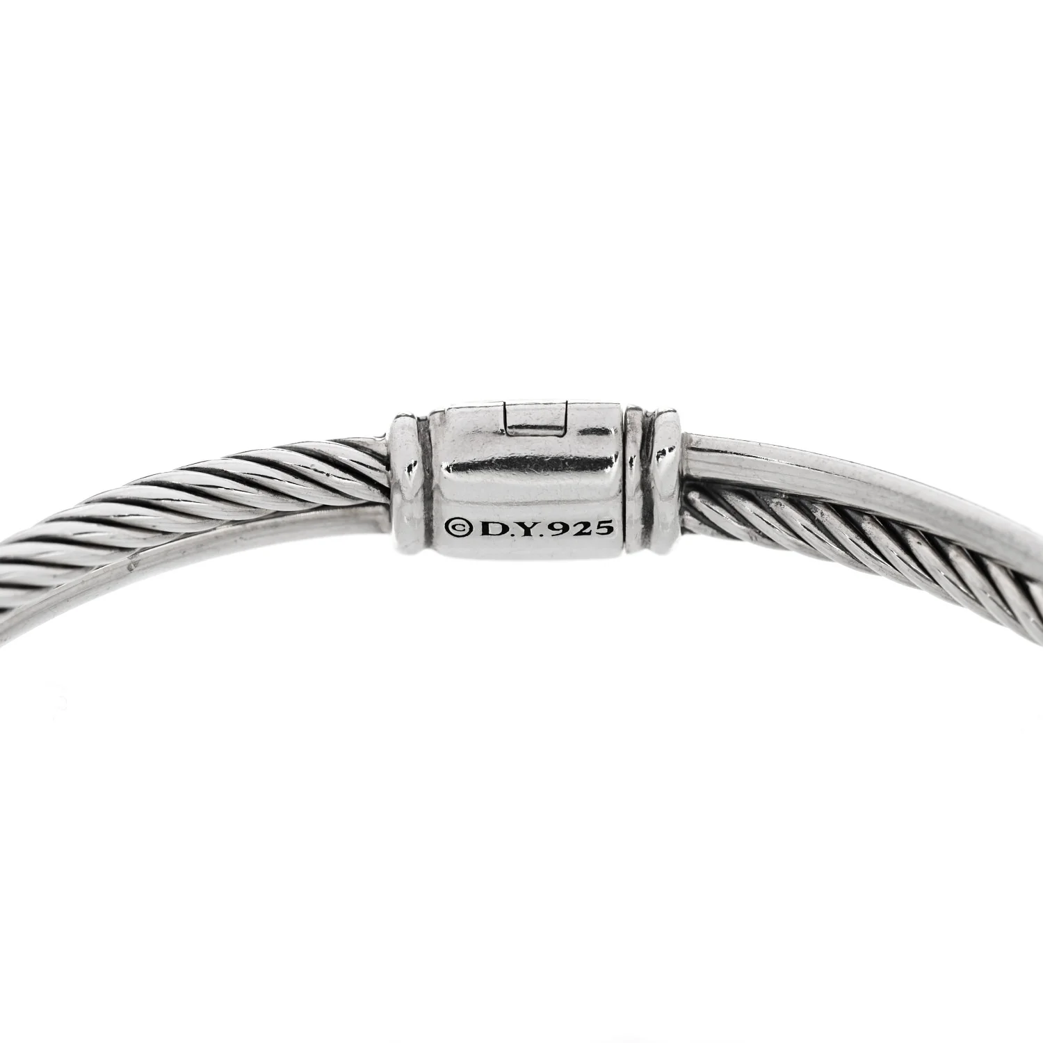 Sterling Silver Diamond 3mm Crossover X Bracelet - Image 3