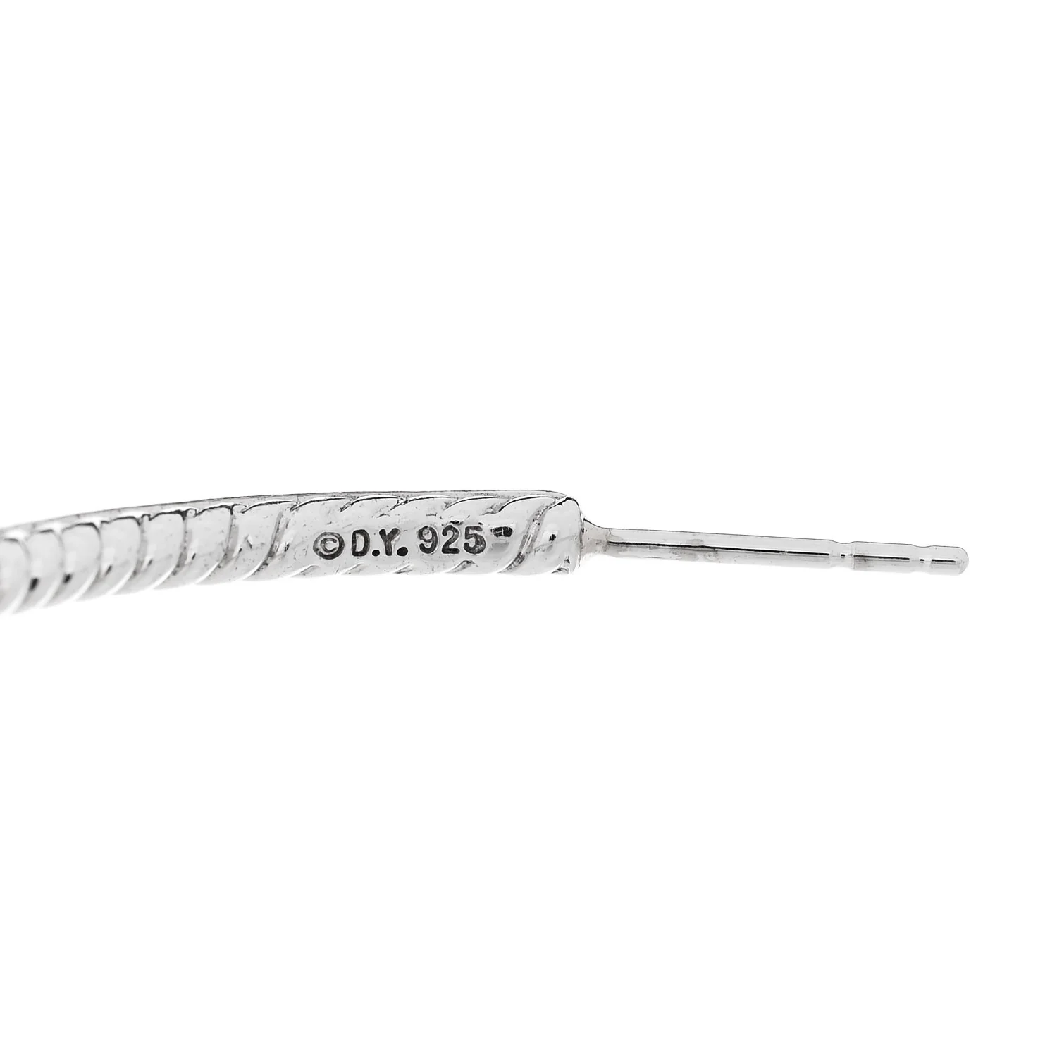 Sterling Silver Diamond 42mm Cable Hoop Earrings - Image 4