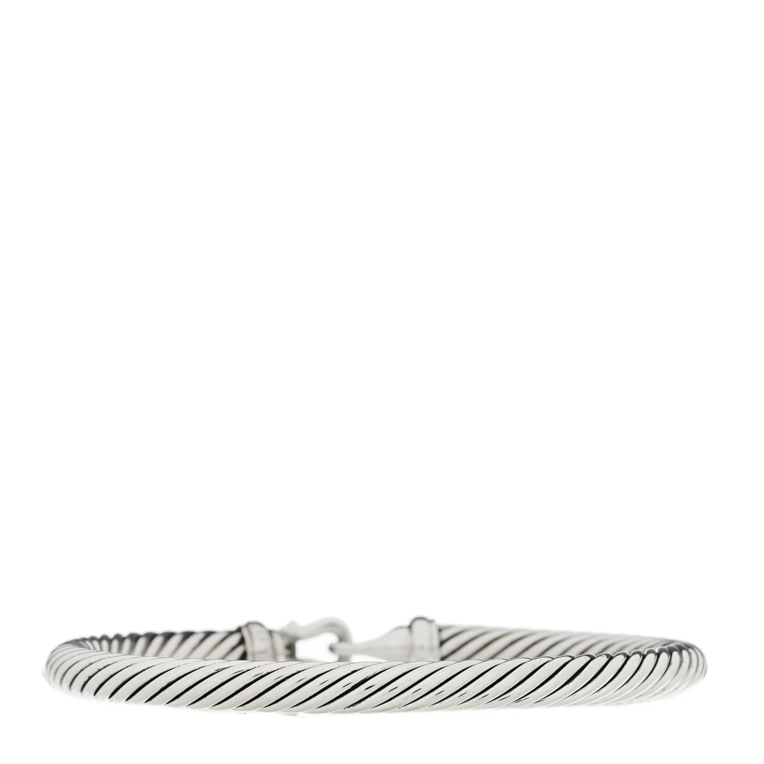 Sterling Silver Diamond 5mm Cable Buckle Bracelet - Image 2