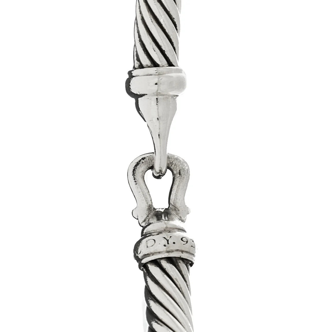 Sterling Silver Diamond 5mm Cable Buckle Bracelet - Image 3