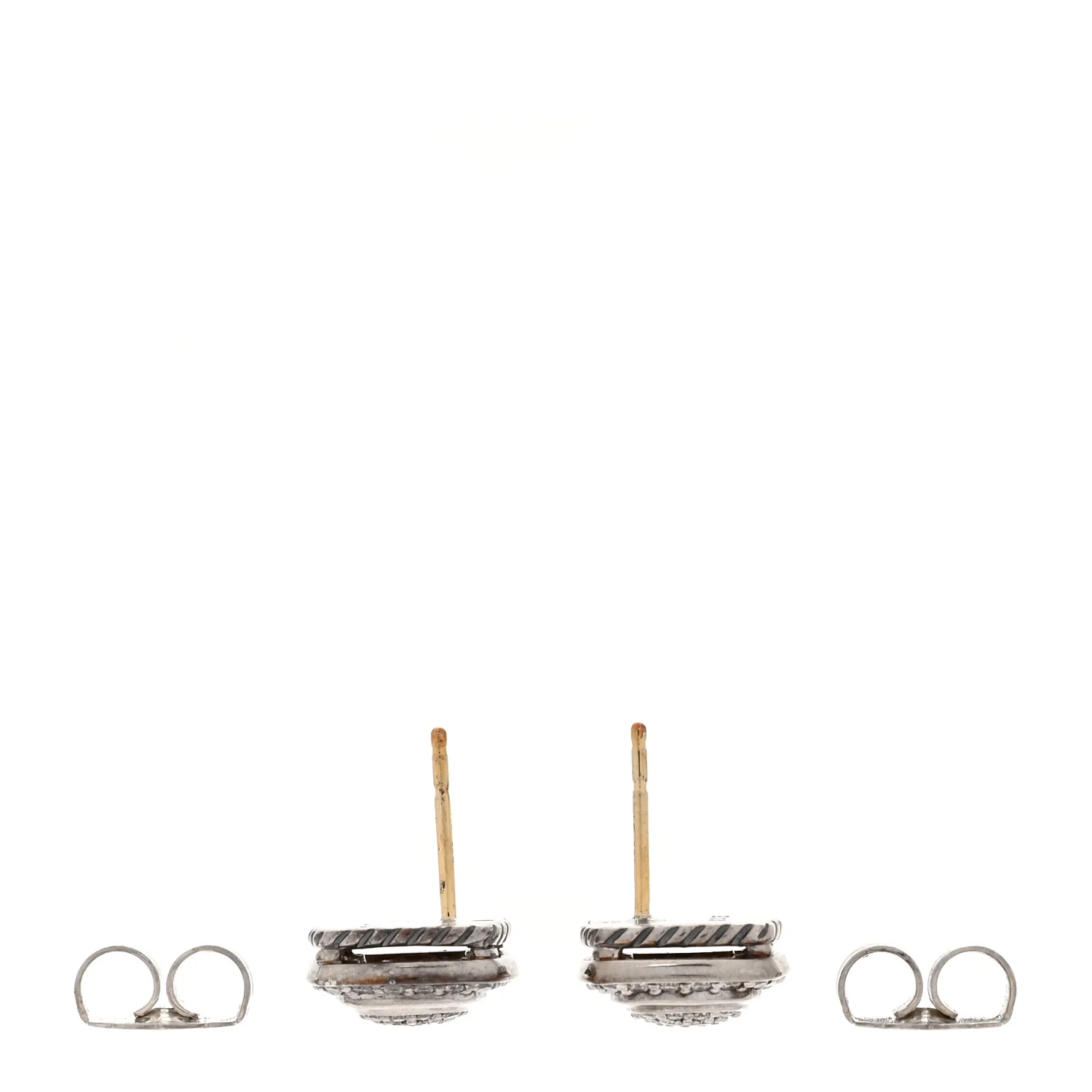 Sterling Silver Diamond 7mm Pave Albion Earrings - Image 3