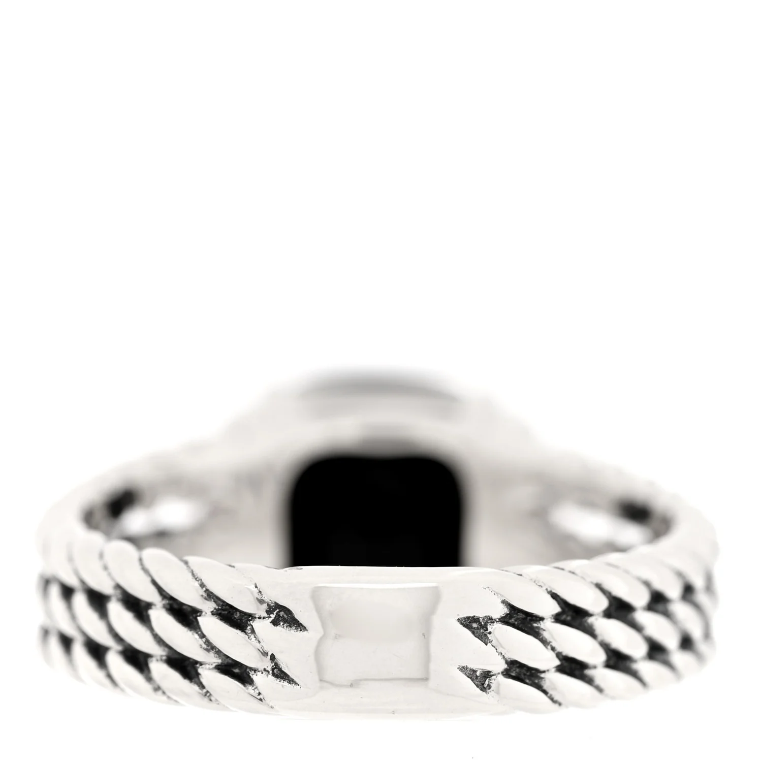 Sterling Silver Diamond Black Onyx 10mm Petite Wheaton Ring 54 6.75 - Image 3