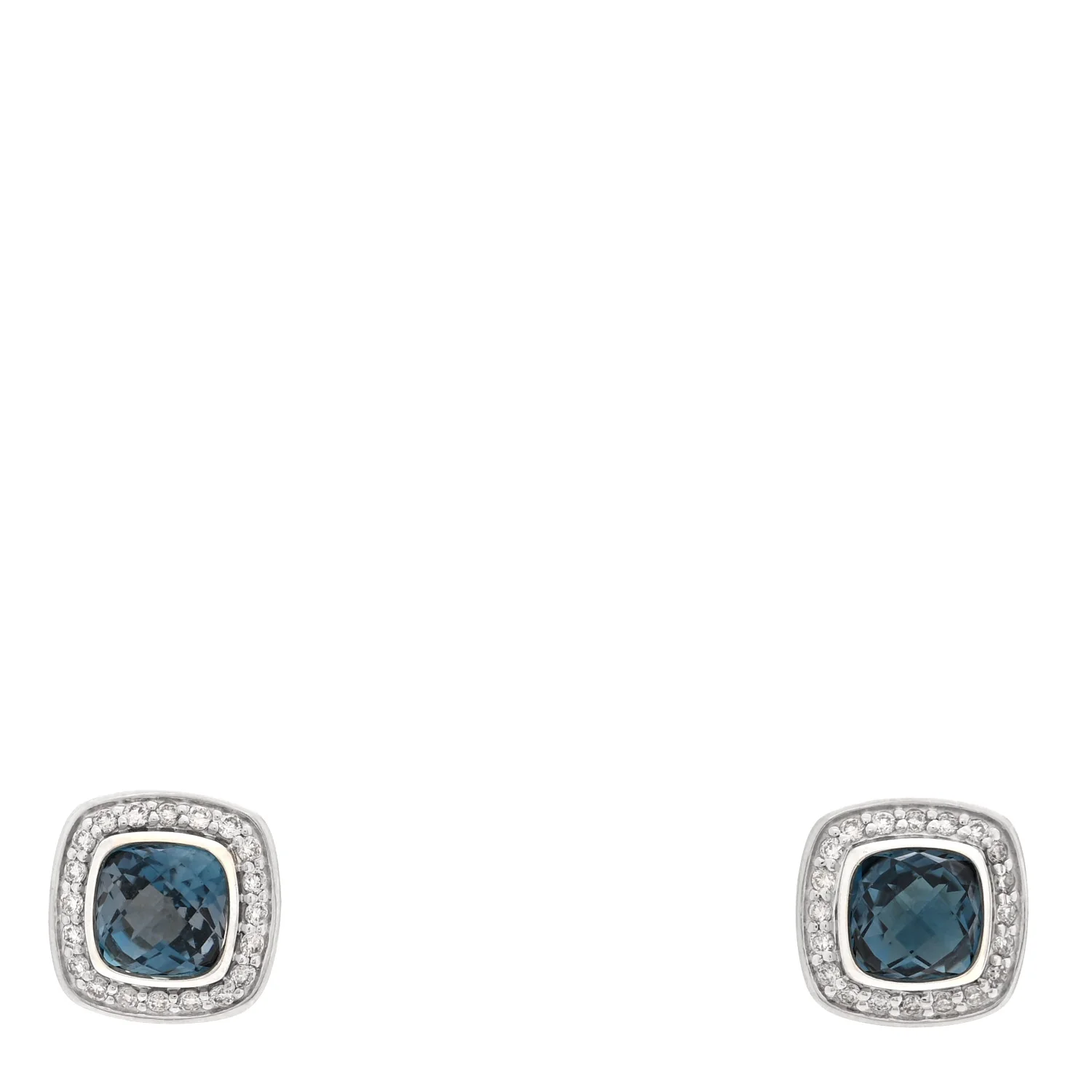 Sterling Silver Diamond Blue Topaz 5mm Petite Albion Earrings