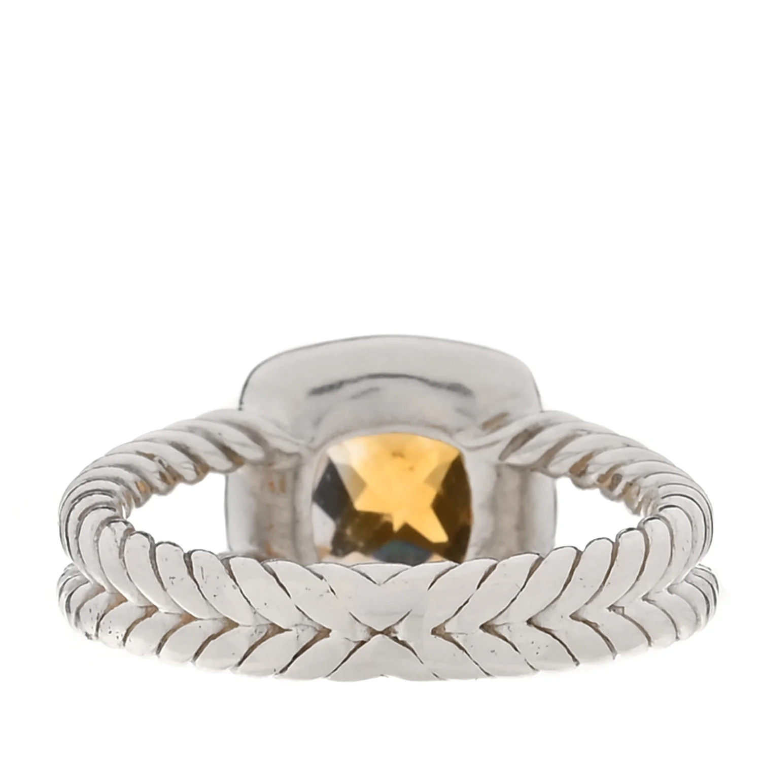 Sterling Silver Diamond Citrine 7mm Petite Albion Ring 53 6.5 - Image 3