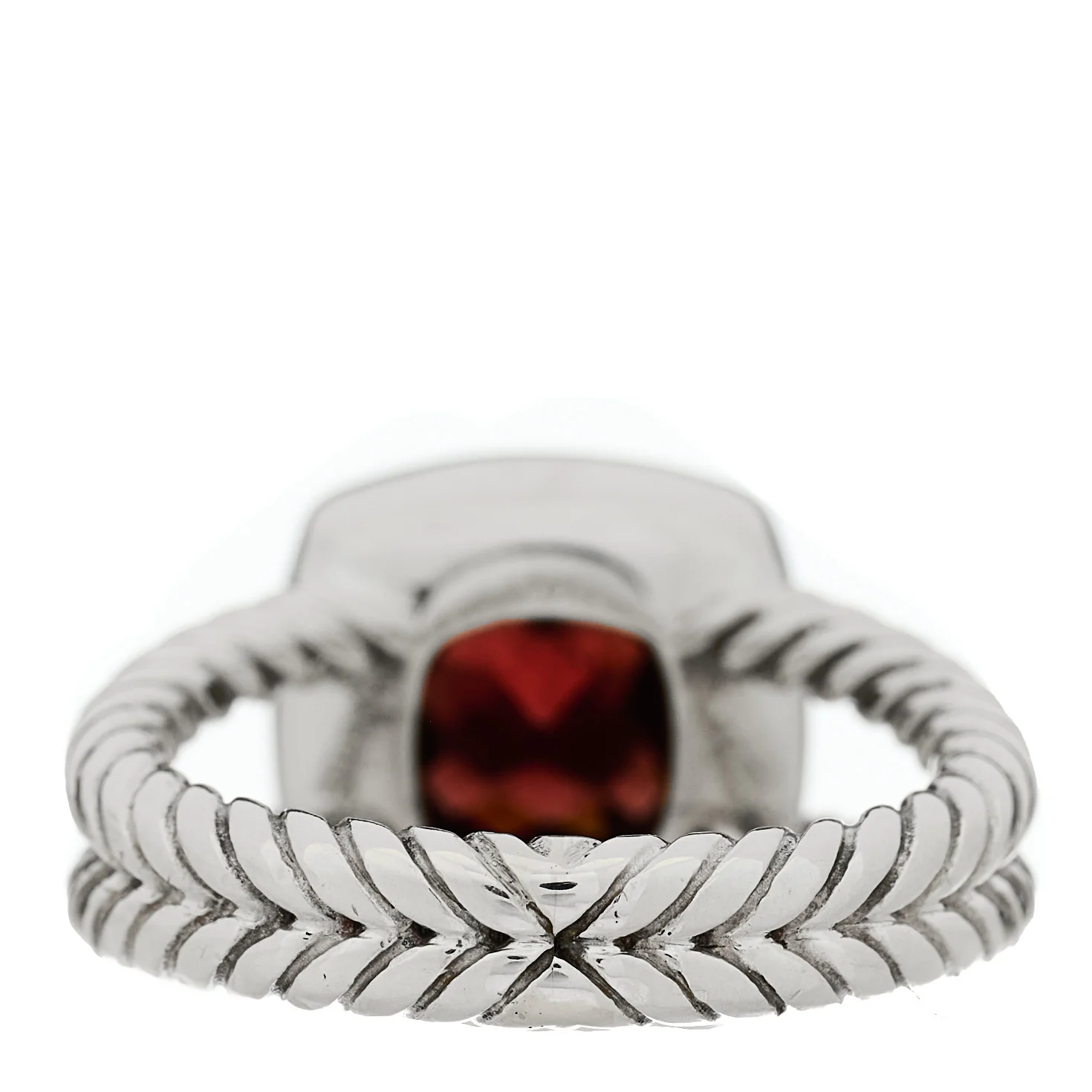 Sterling Silver Diamond Garnet 7mm Petite Albion Ring 50 5.5 - Image 4