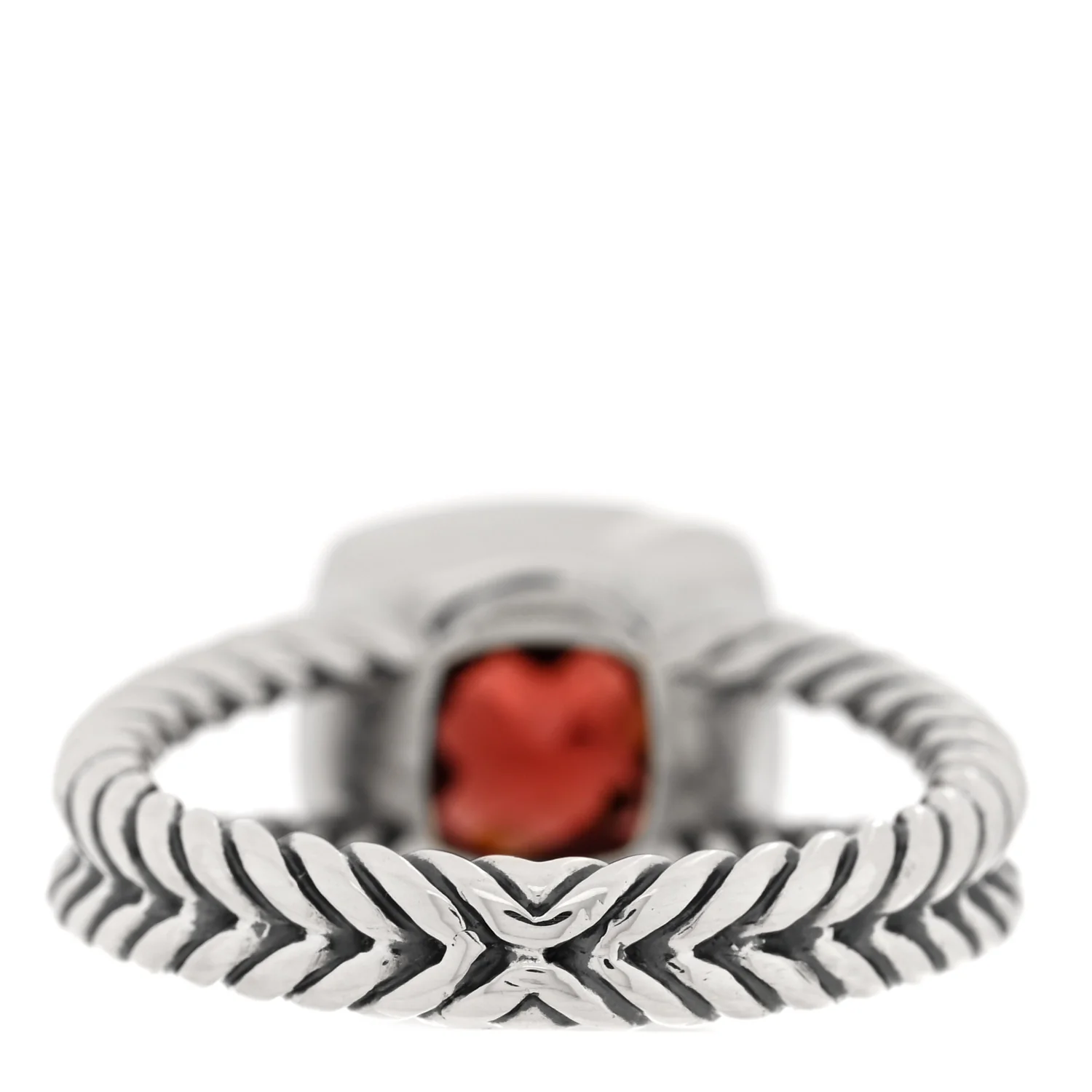 Sterling Silver Diamond Garnet 7mm Petite Albion Ring 54 6.75 - Image 3