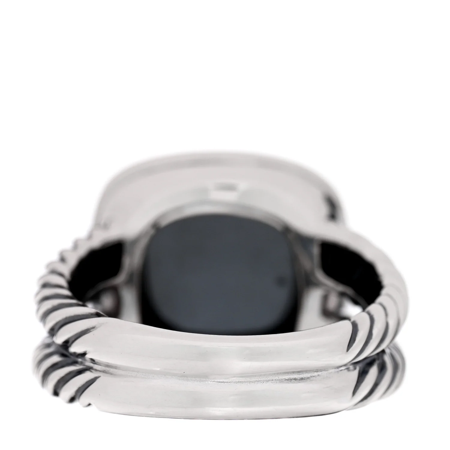 Sterling Silver Diamond Hematite 11mm Albion Ring 54 7 - Image 3