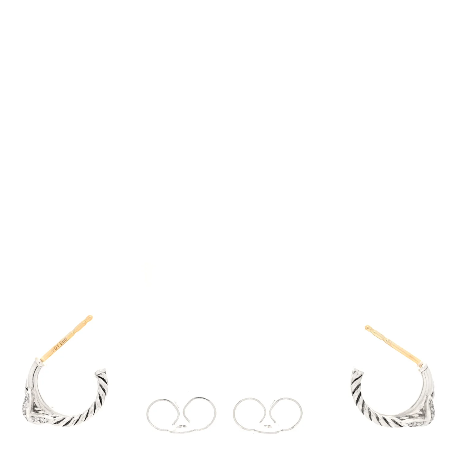 Sterling Silver Diamond Petite Crossover X Earrings - Image 3