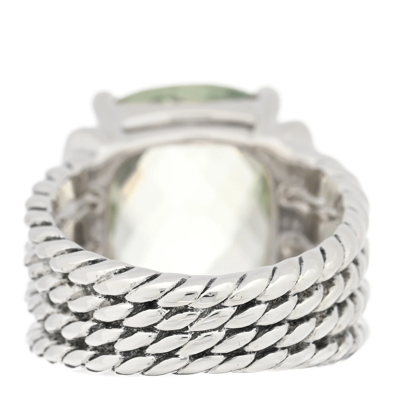 Sterling Silver Diamond Prasiolite 16mm Wheaton Ring 52 6 - Image 3
