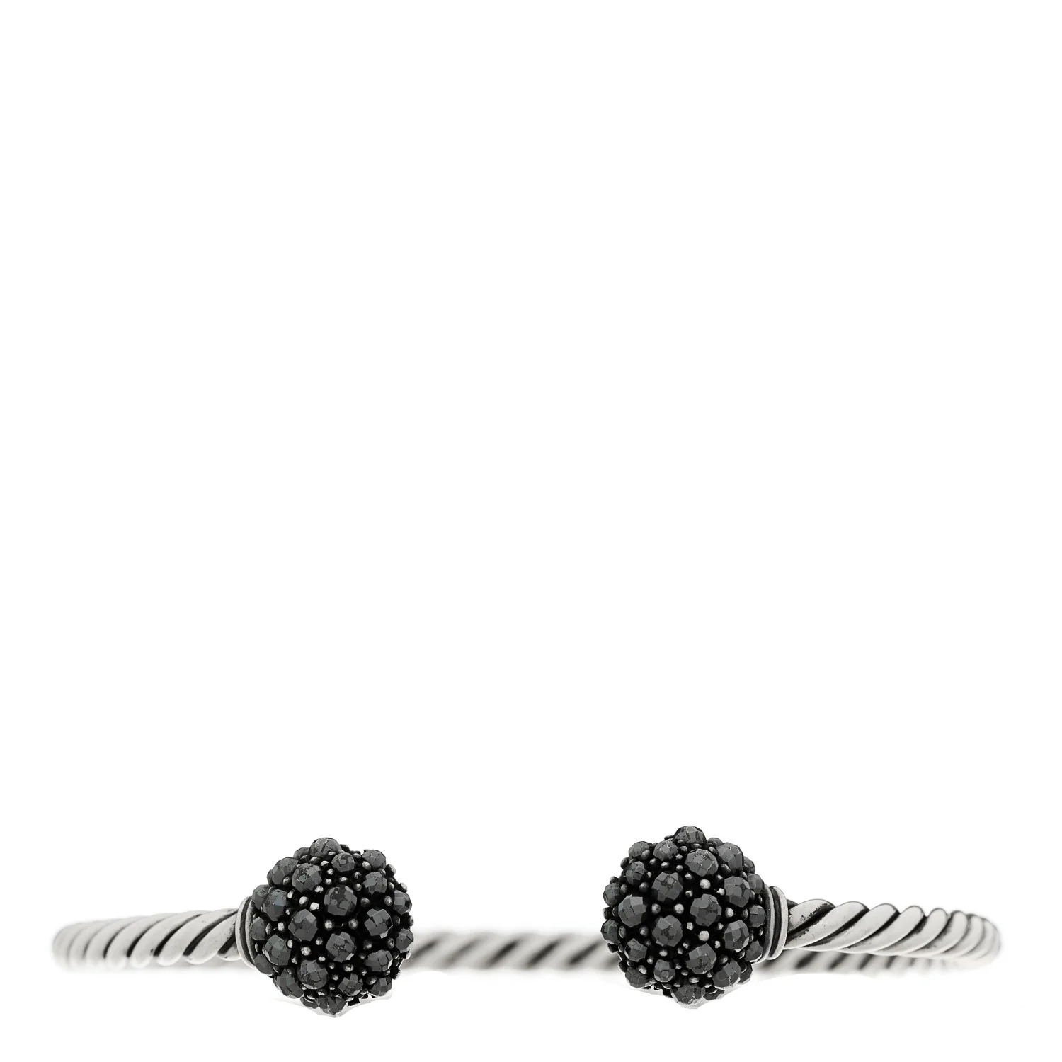 Sterling Silver Hematite Berries Cable Bracelet