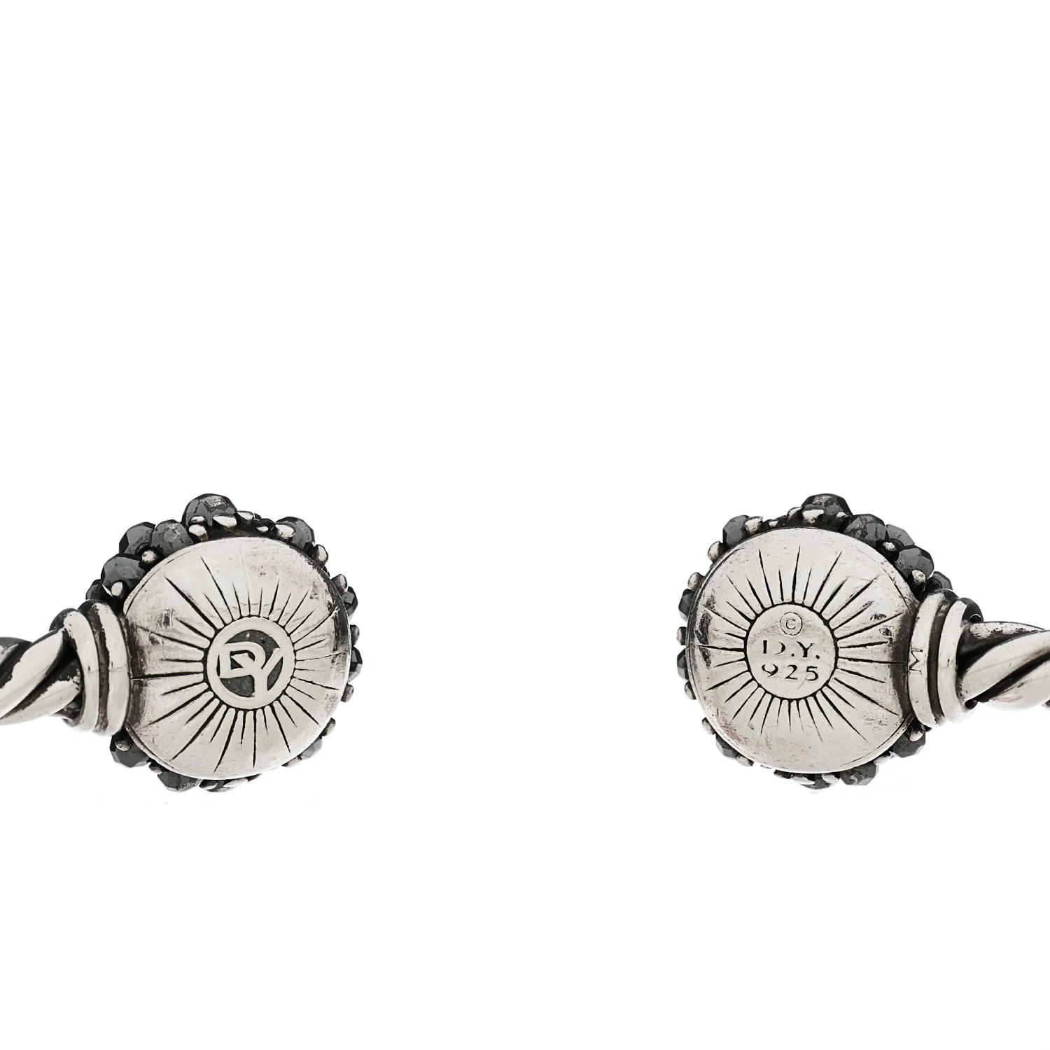 Sterling Silver Hematite Berries Cable Bracelet - Image 2