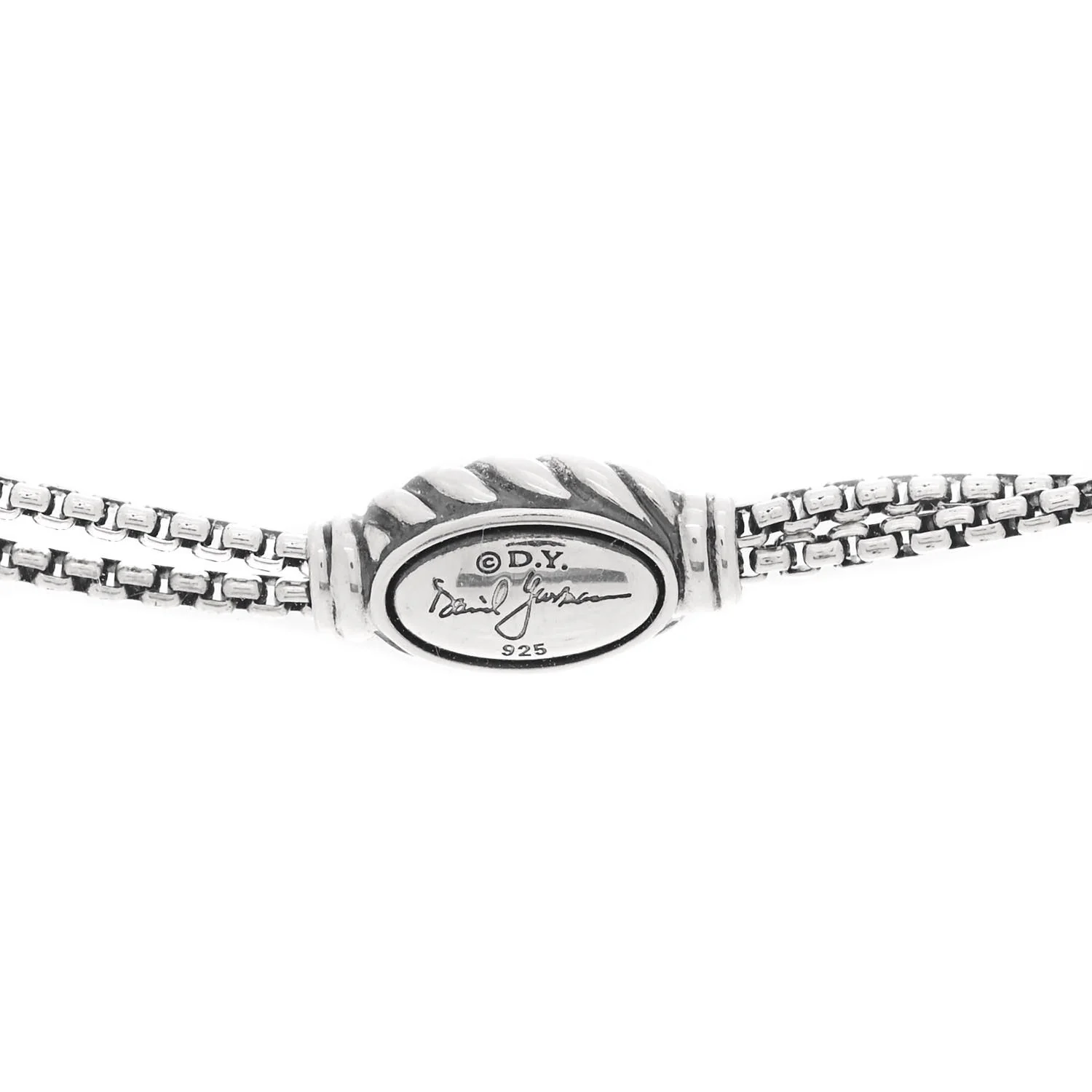 Sterling Silver Pave Diamond 30mm Crossover Circle Necklace - Image 4