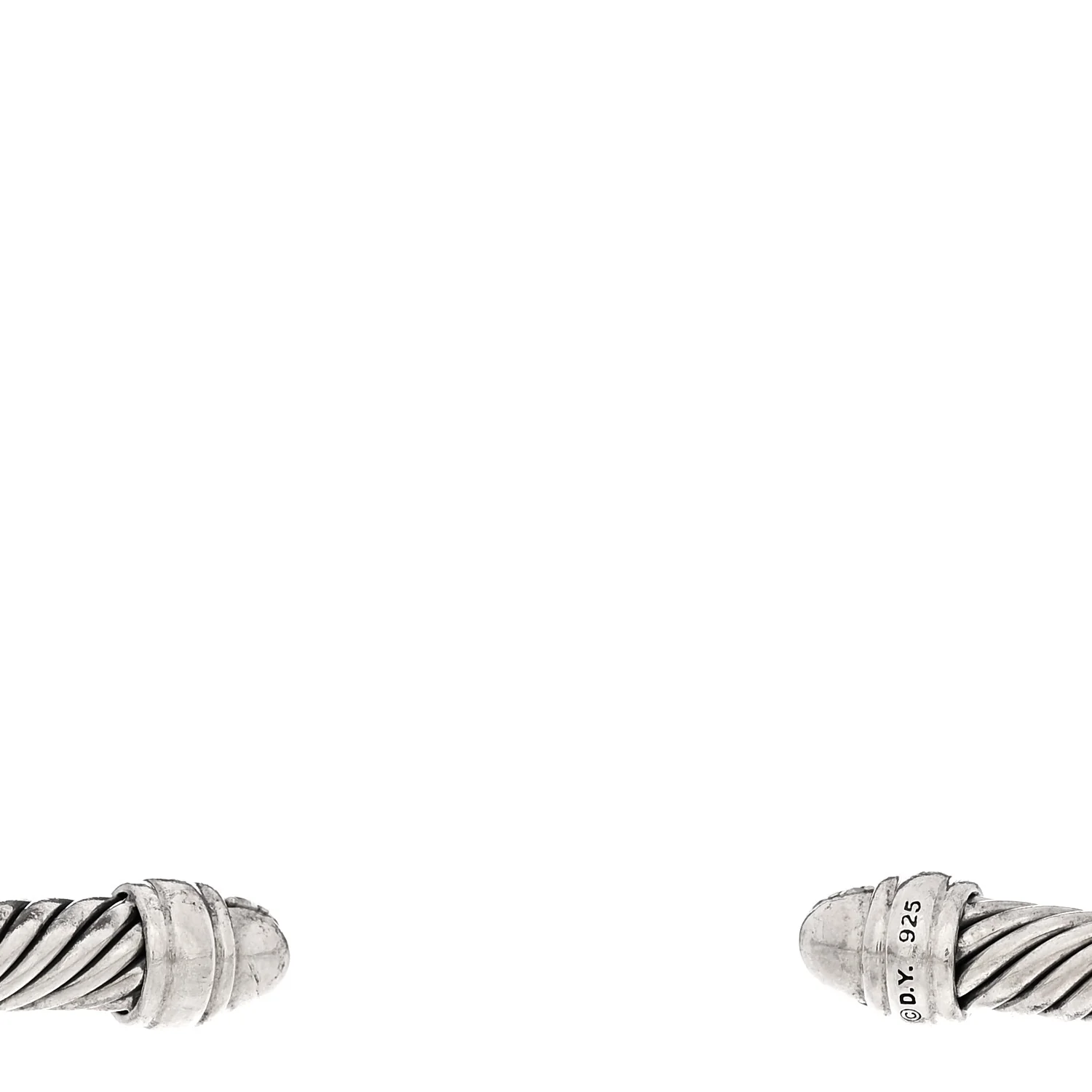 Sterling Silver Pave Diamond 5mm Cable Classics Bracelet - Image 3