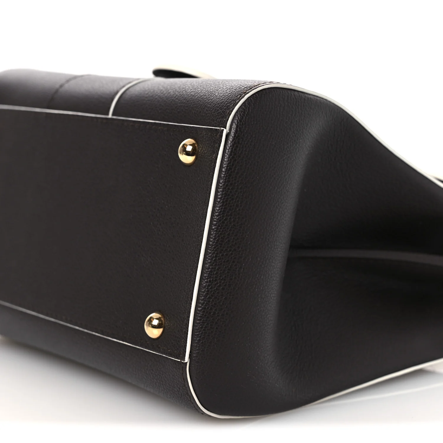Grained Calfskin Bi-Color Brillant Mini Satchel Black - Image 11