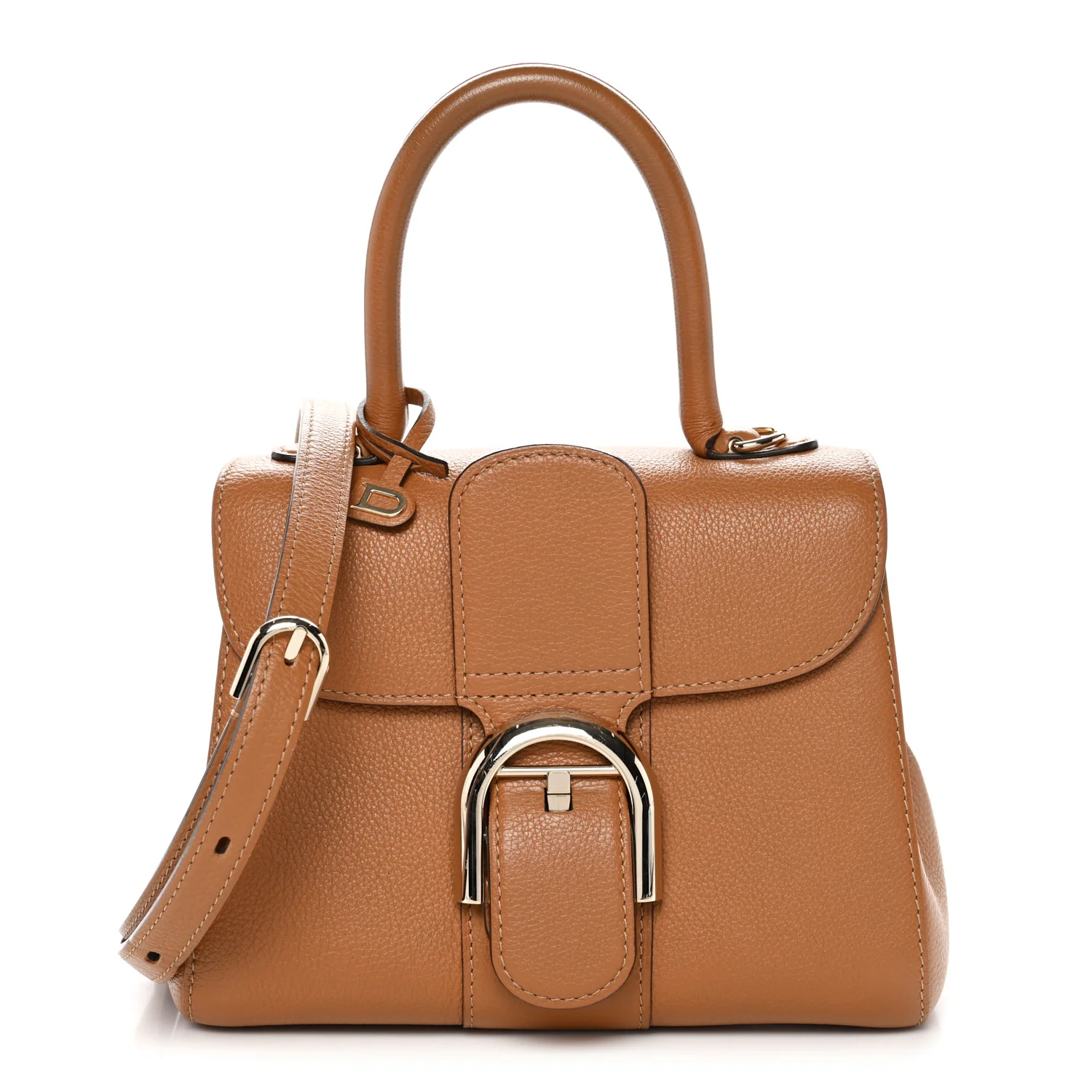 Grained Calfskin Mini Brillant Satchel Natural