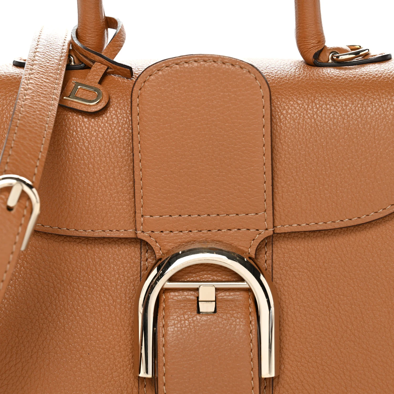 Grained Calfskin Mini Brillant Satchel Natural - Image 9
